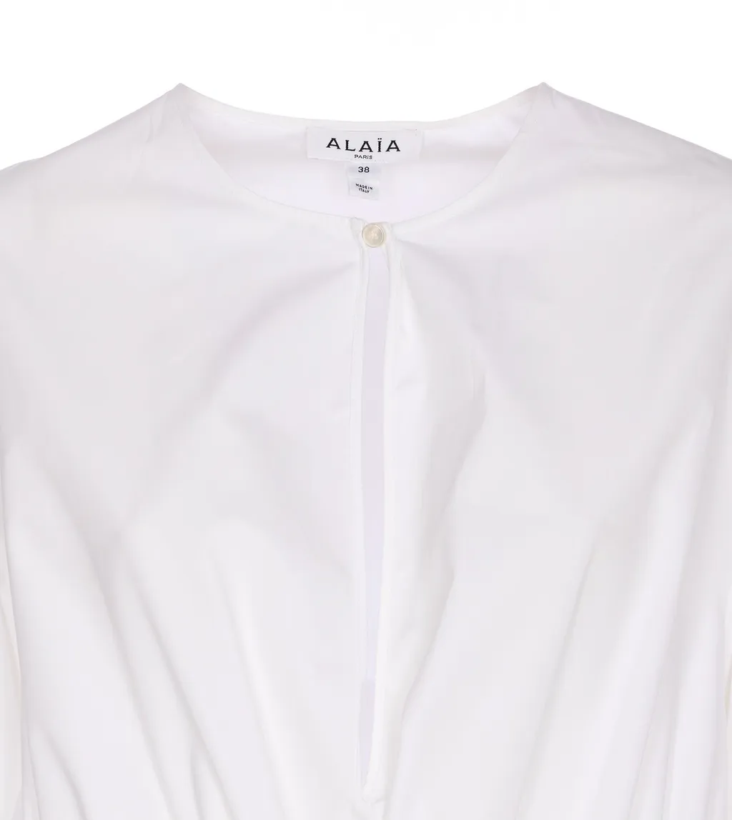 Ruched Poplin Dress