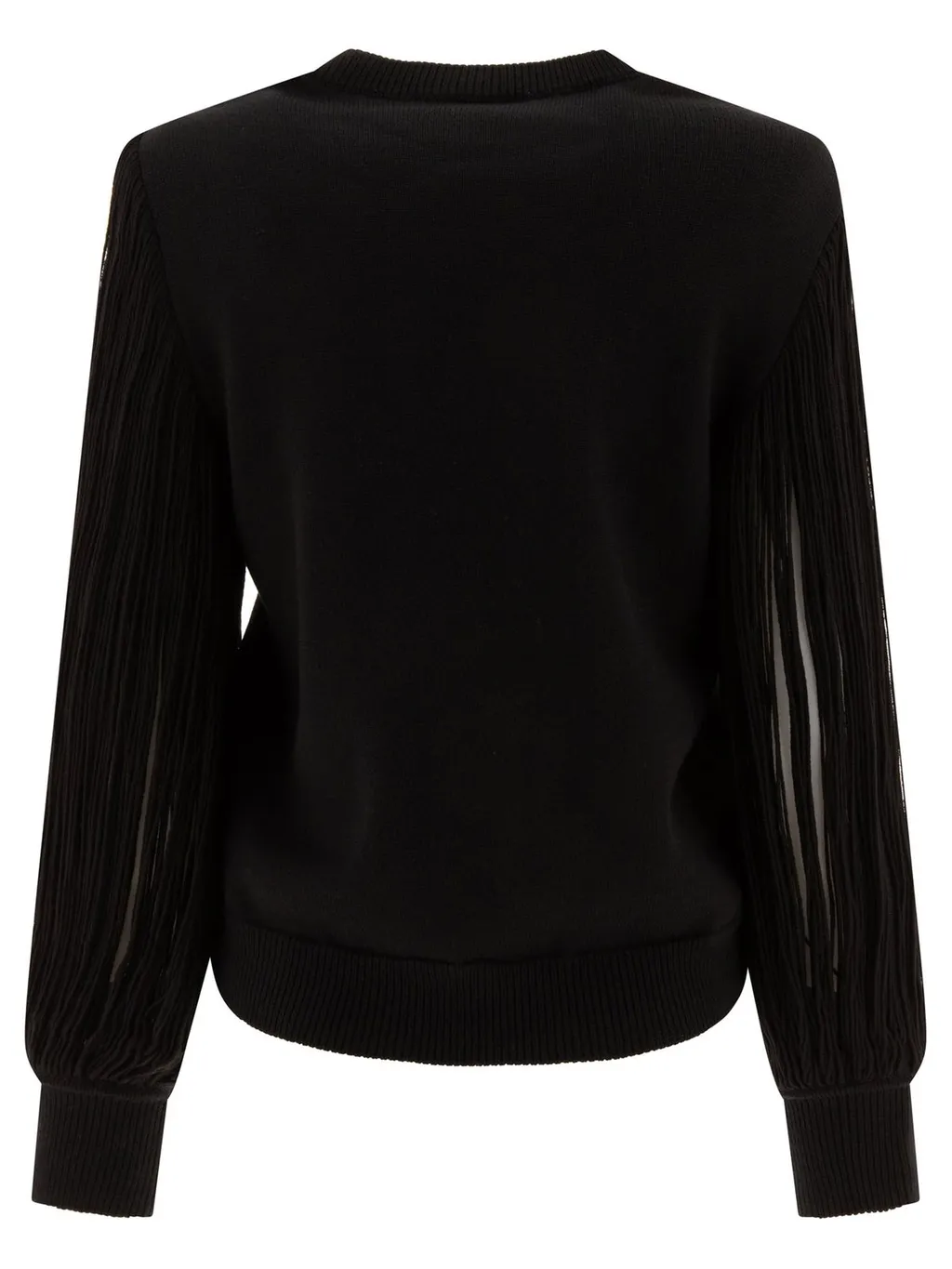 Fringed-Sleeve Knit Jumper