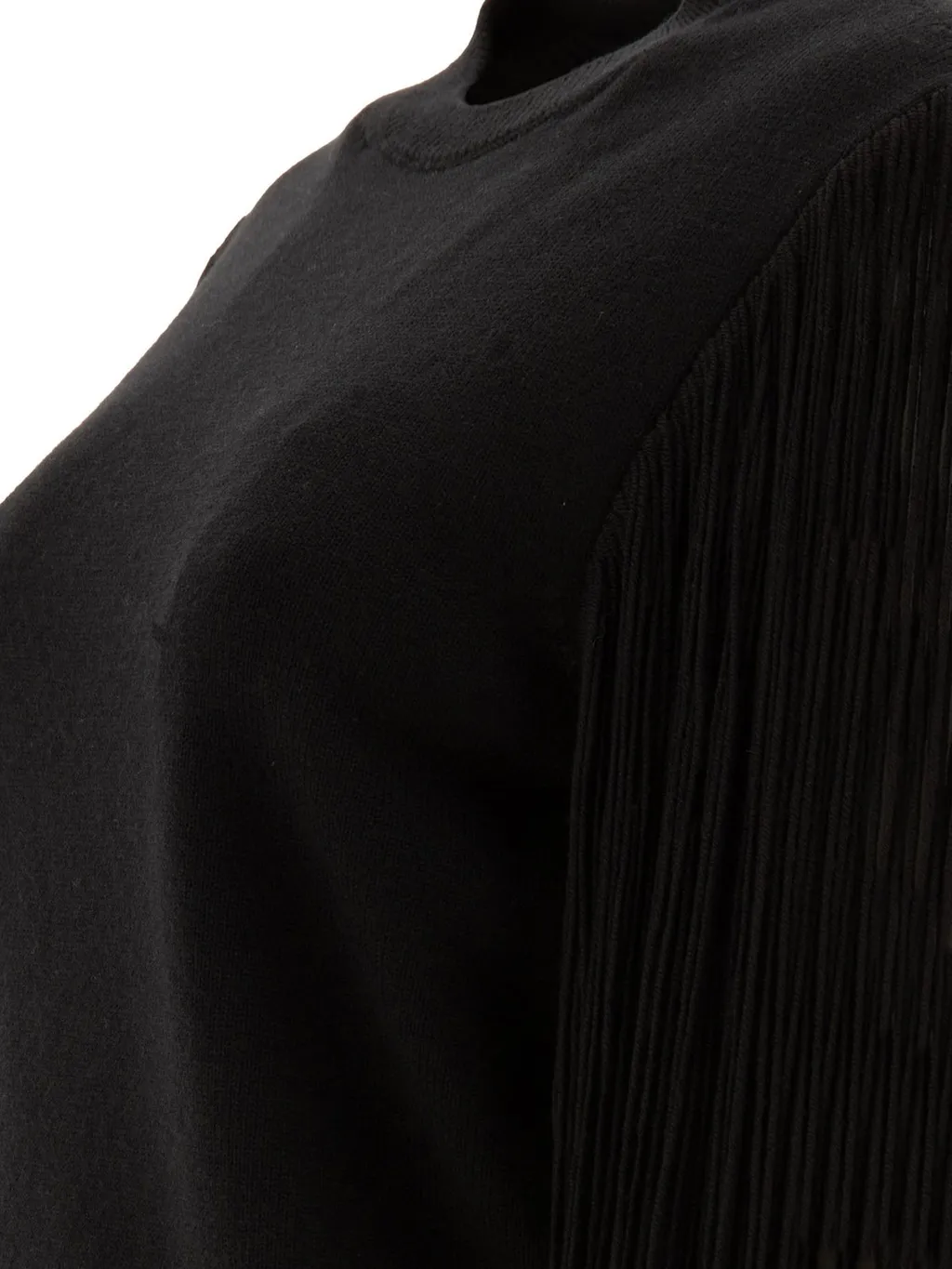 Fringed-Sleeve Knit Jumper