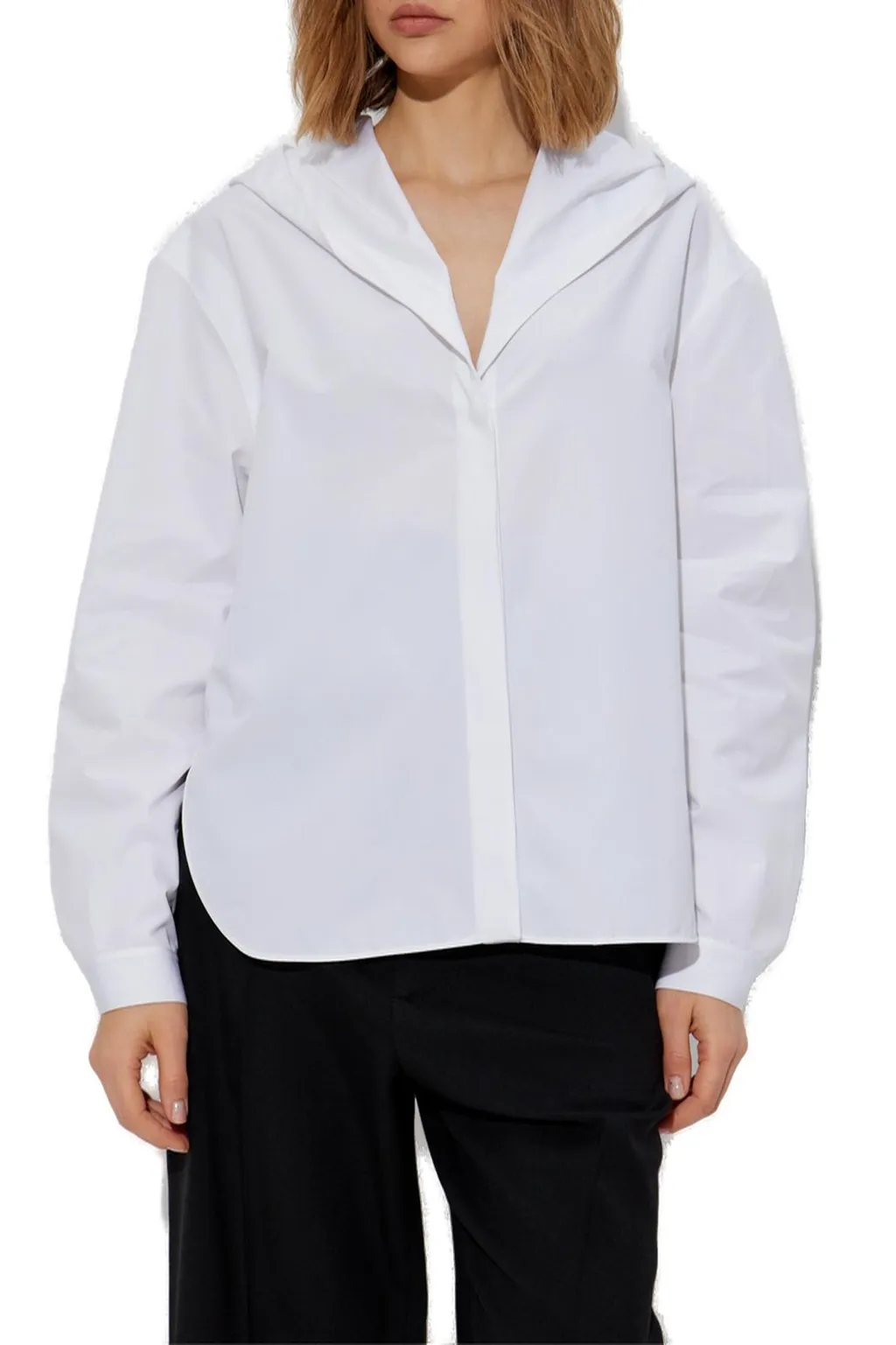 Straight Cut Hooded Shirt