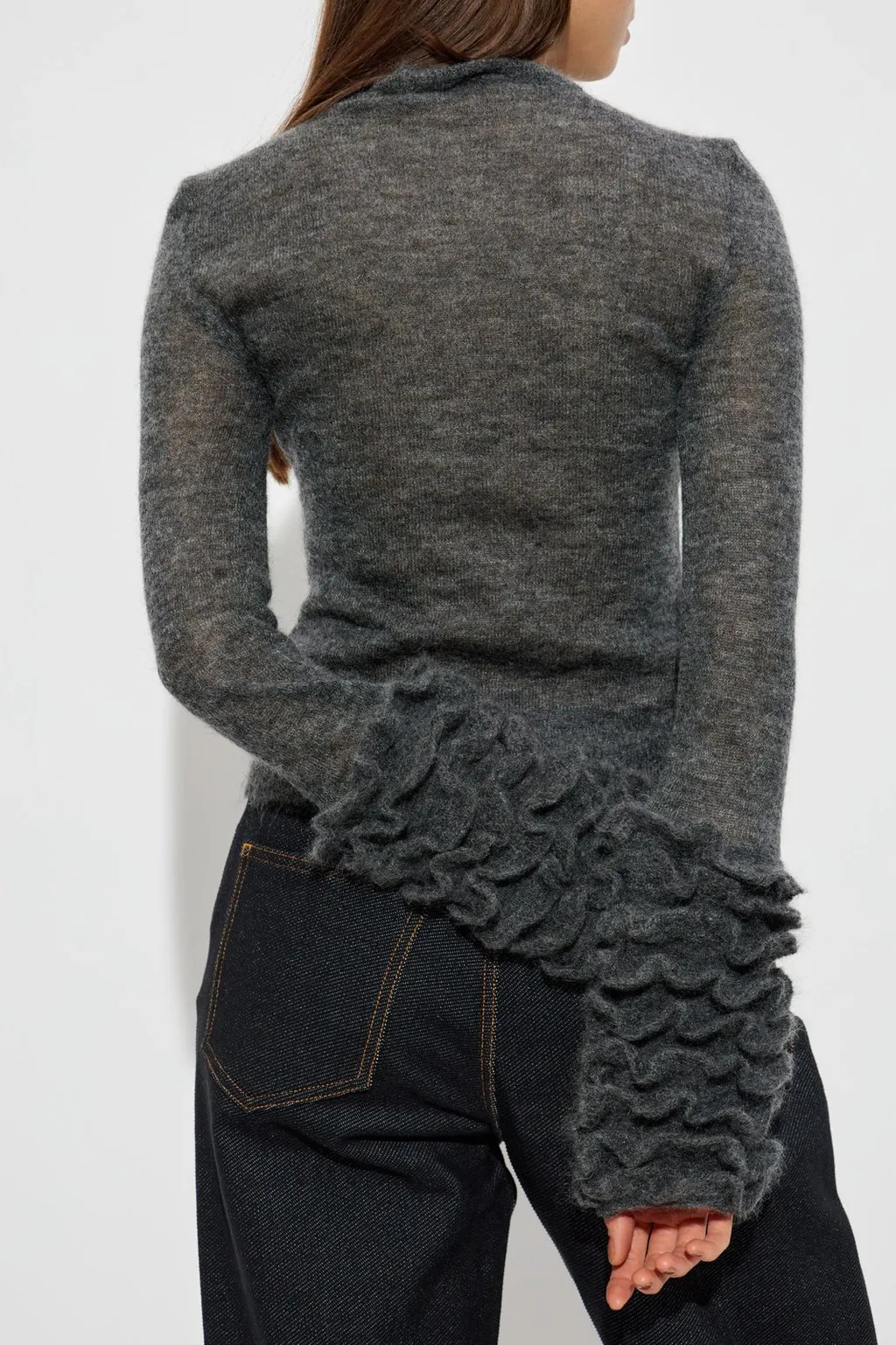 Ruffled Cuff Knitted Jumper