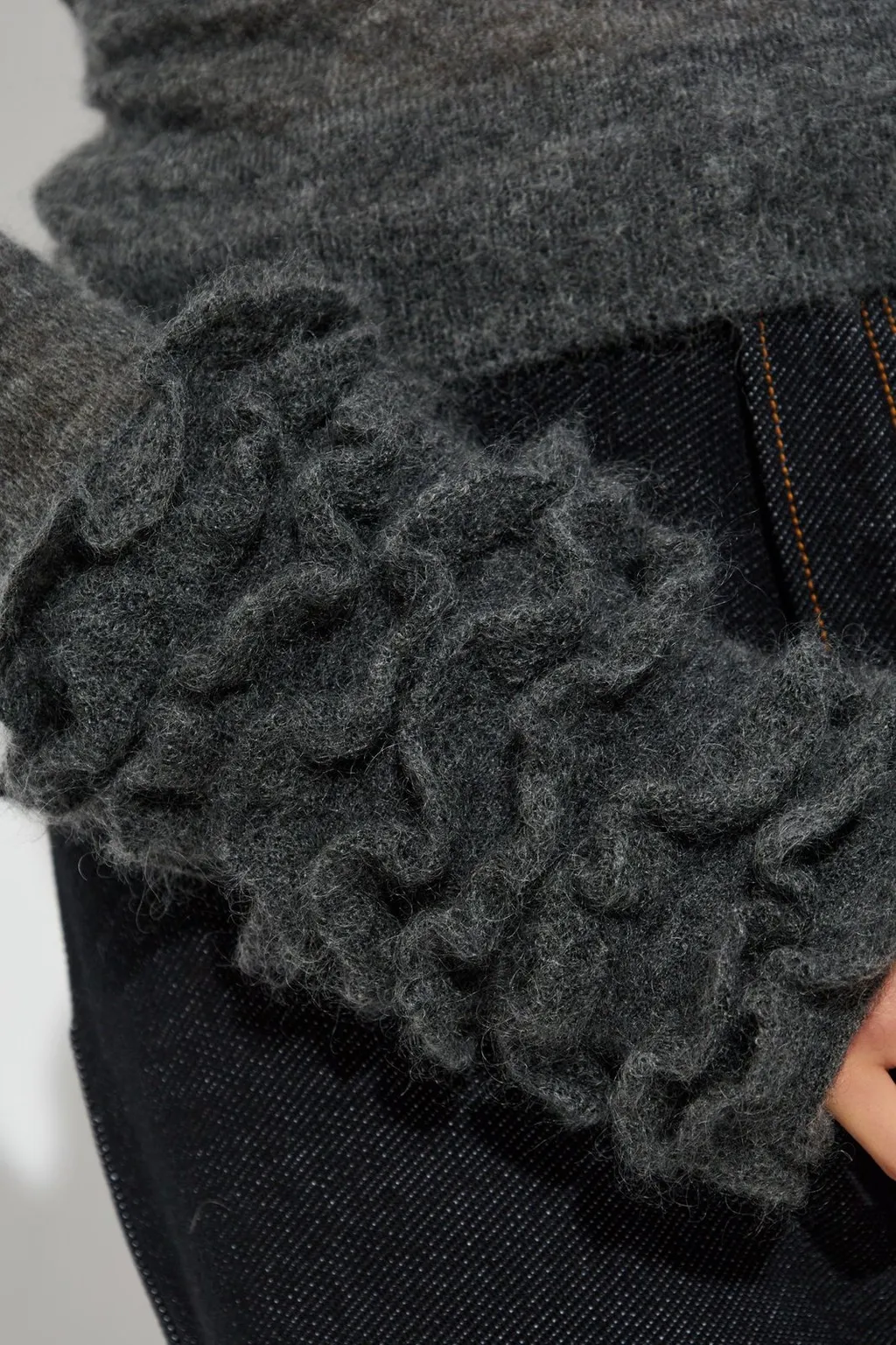 Ruffled Cuff Knitted Jumper
