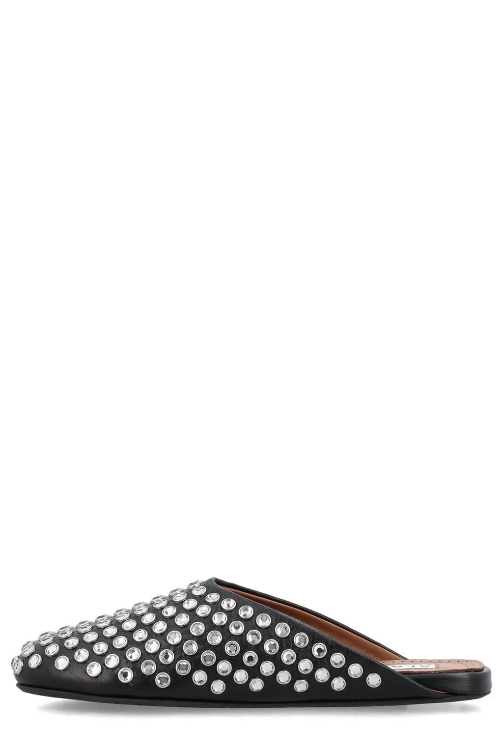 Crystal-Embellished Slip-On Mules