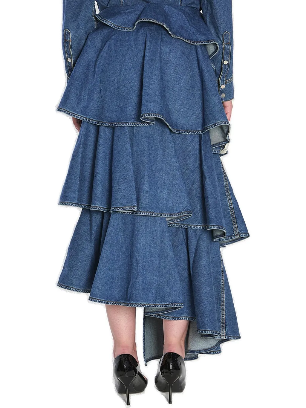 Denim Spiral Skirt