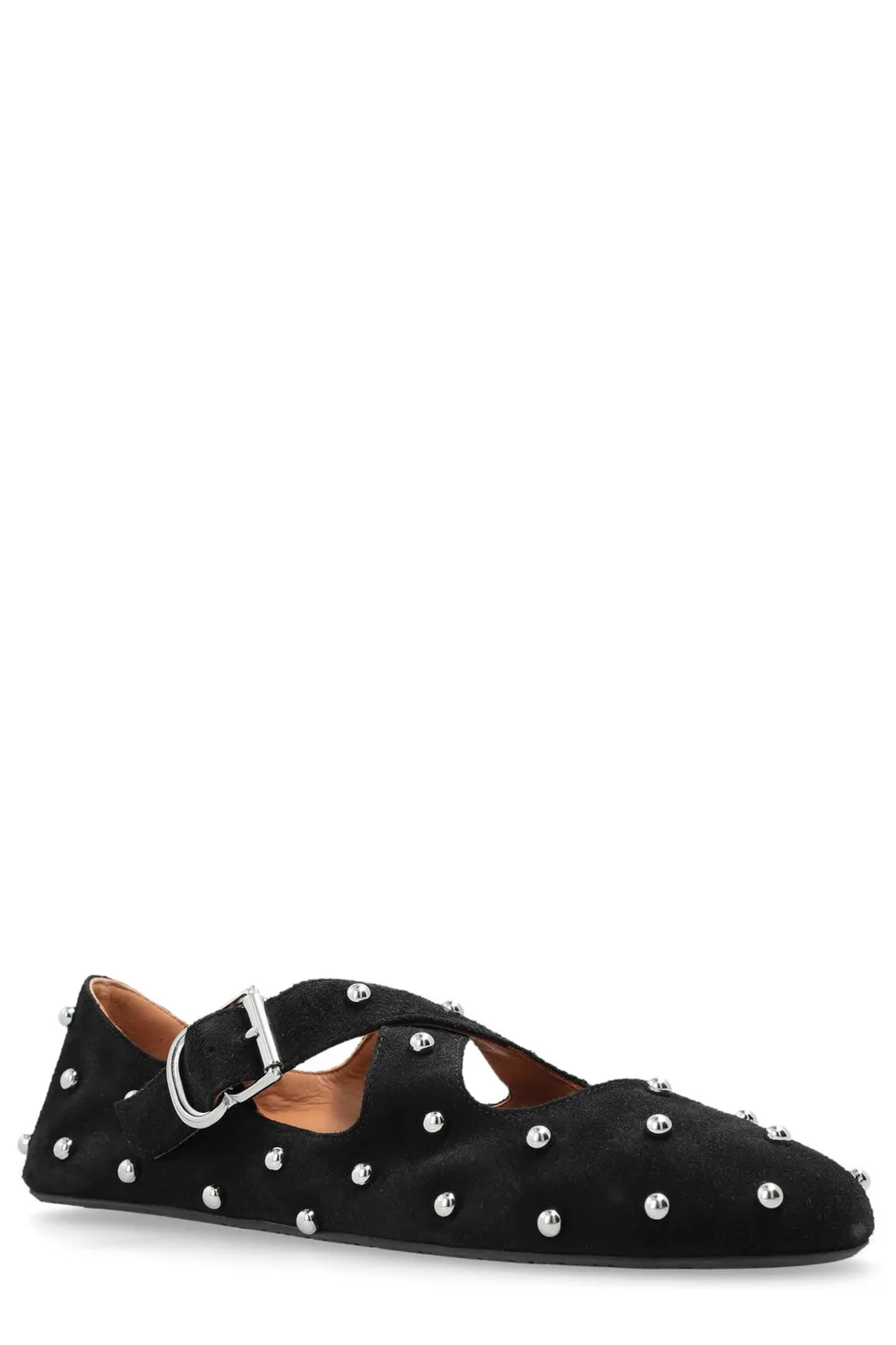 Criss Cross All-Over Embellished Ballet Flats