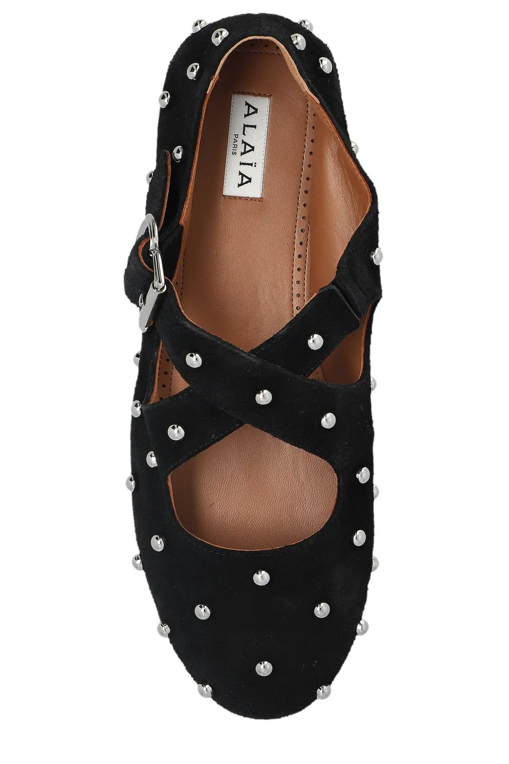 Criss Cross All-Over Embellished Ballet Flats