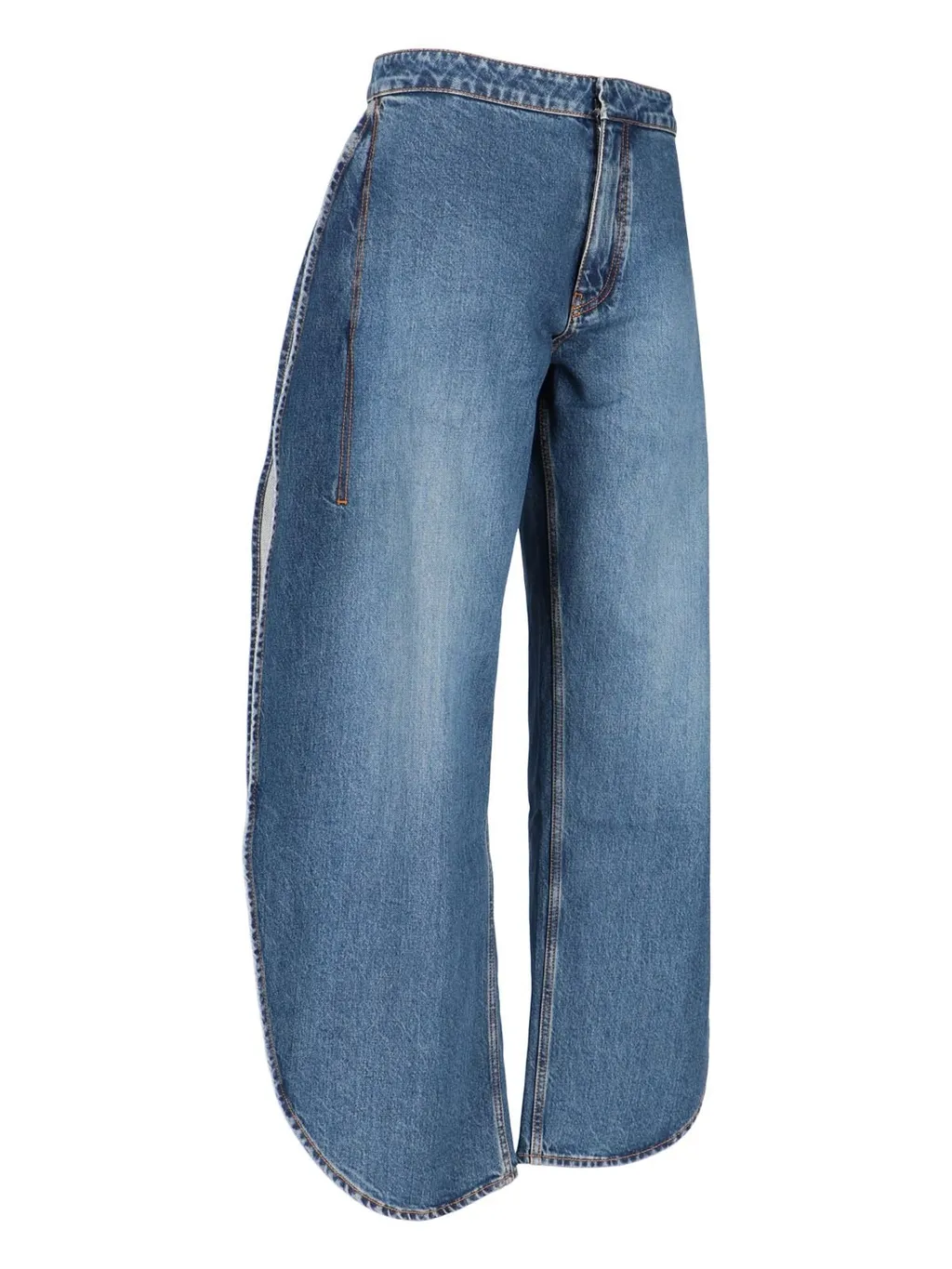 Zip-Fly Wide Leg Jeans