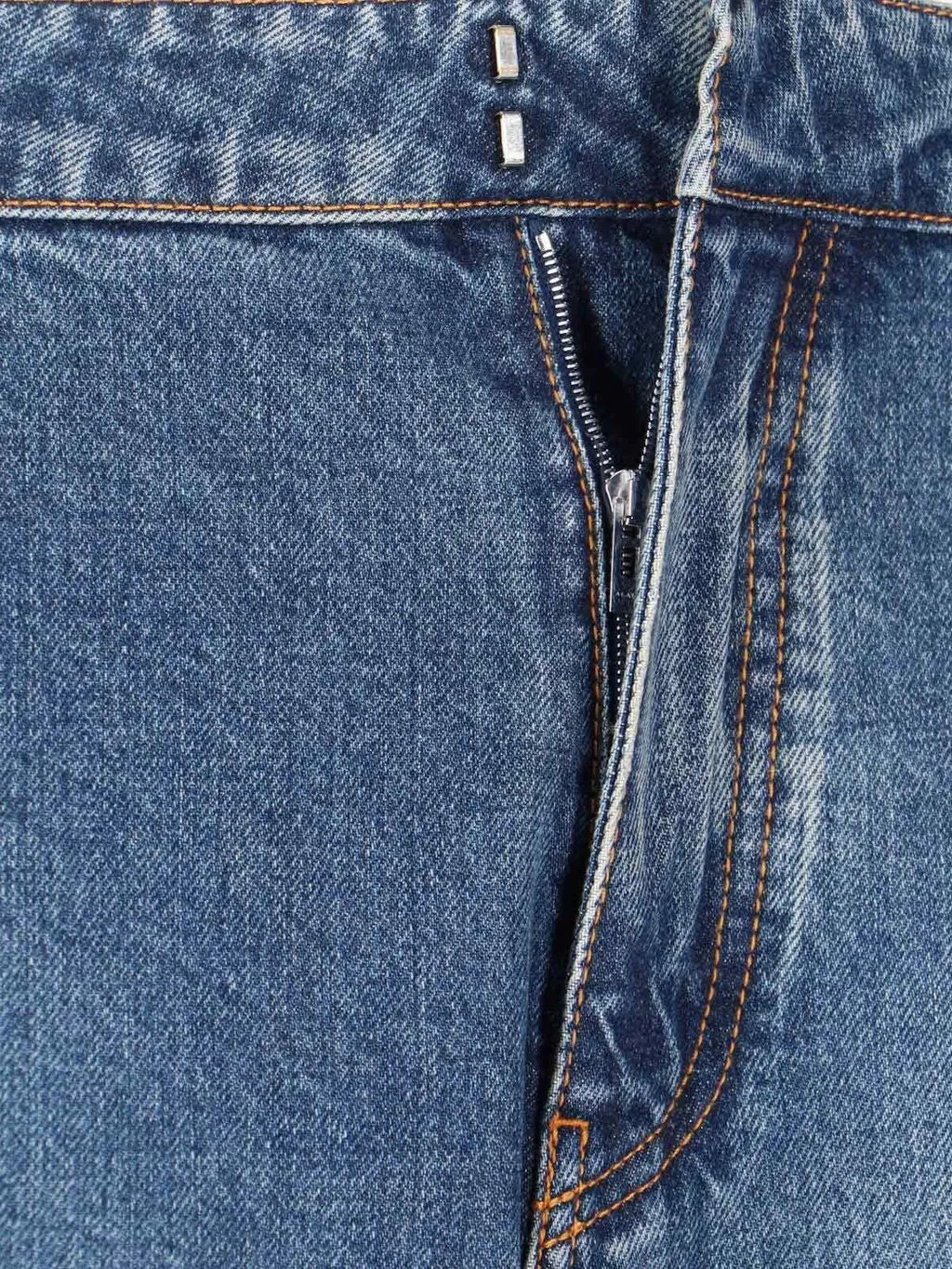 Zip-Fly Wide Leg Jeans