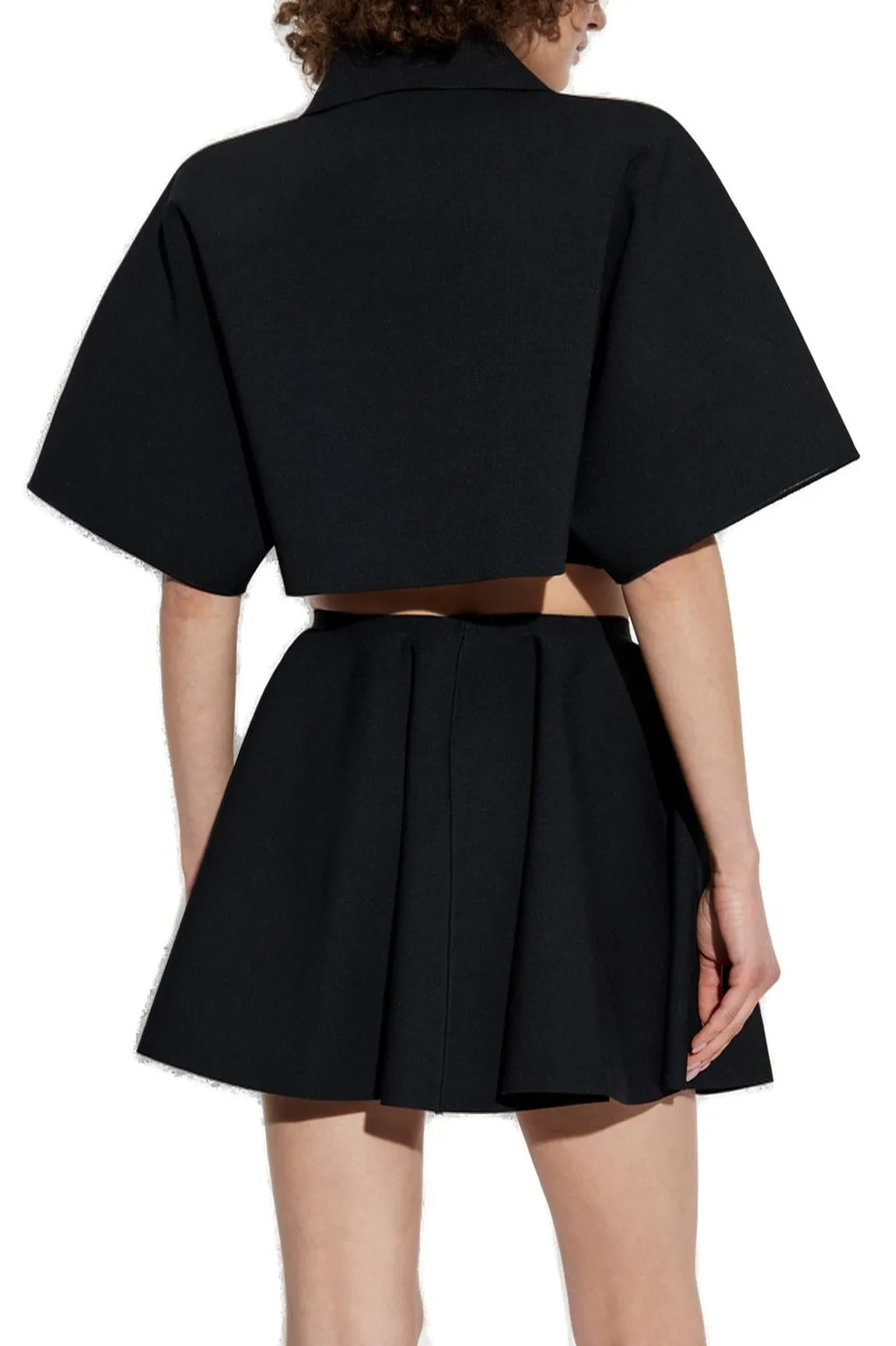 Short-Sleeved Cropped Polo Top