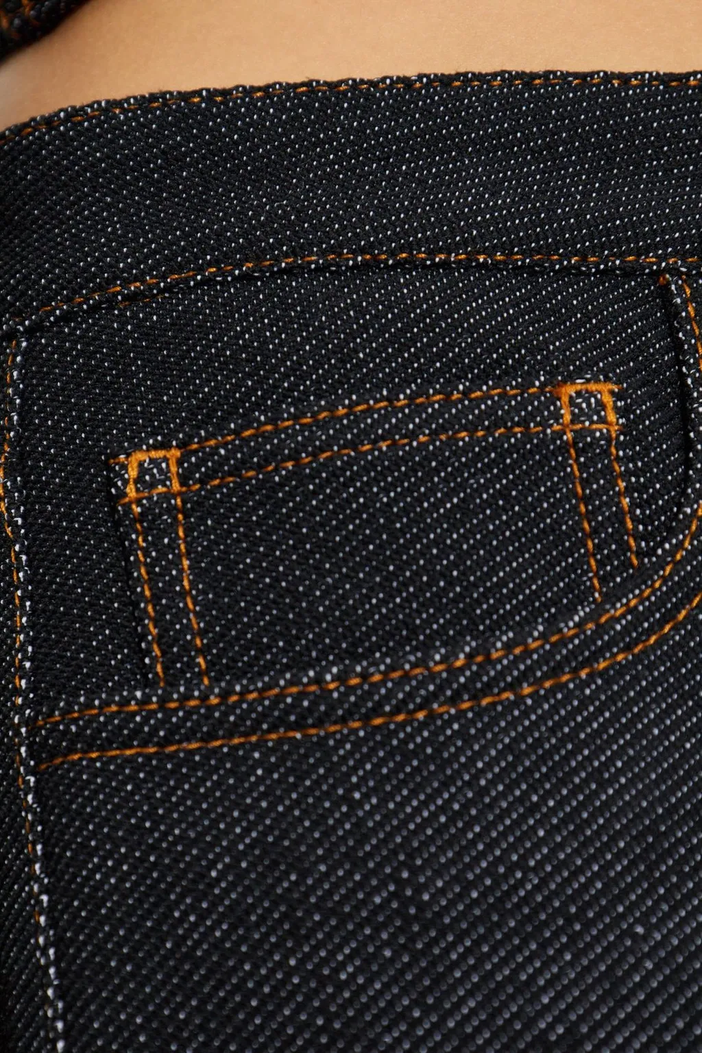 Low-Waisted Knit Denim Pants