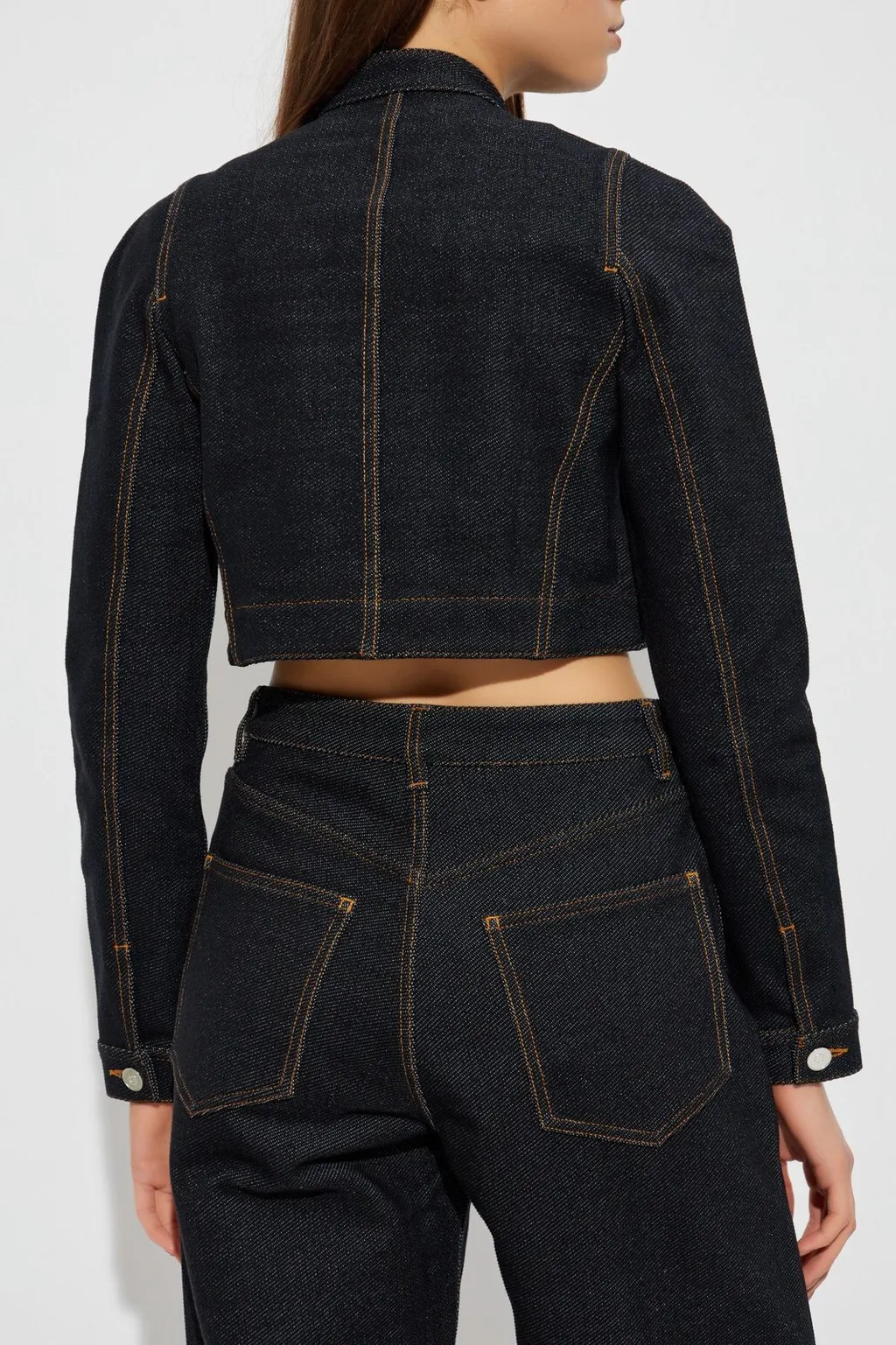Denim Knit Cropped Jacket