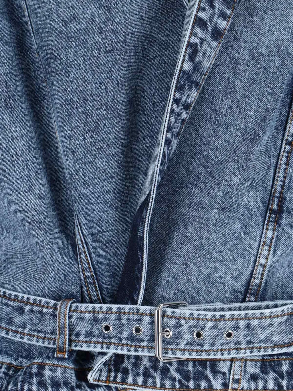 Denim Hooded Biker Jacket
