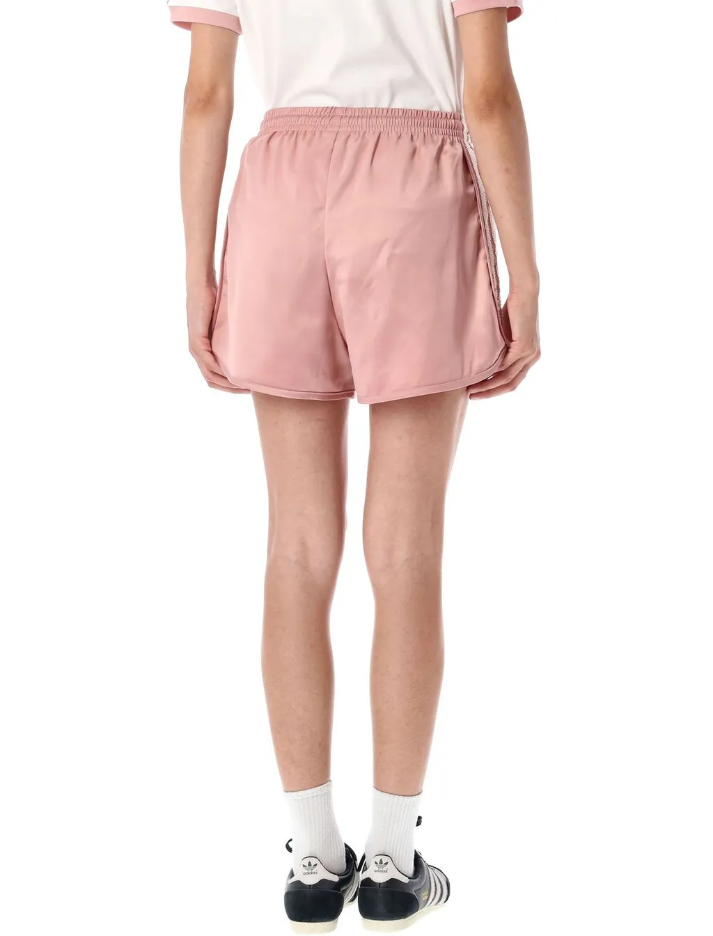 Ruffle 3-Stripes Satin Shorts