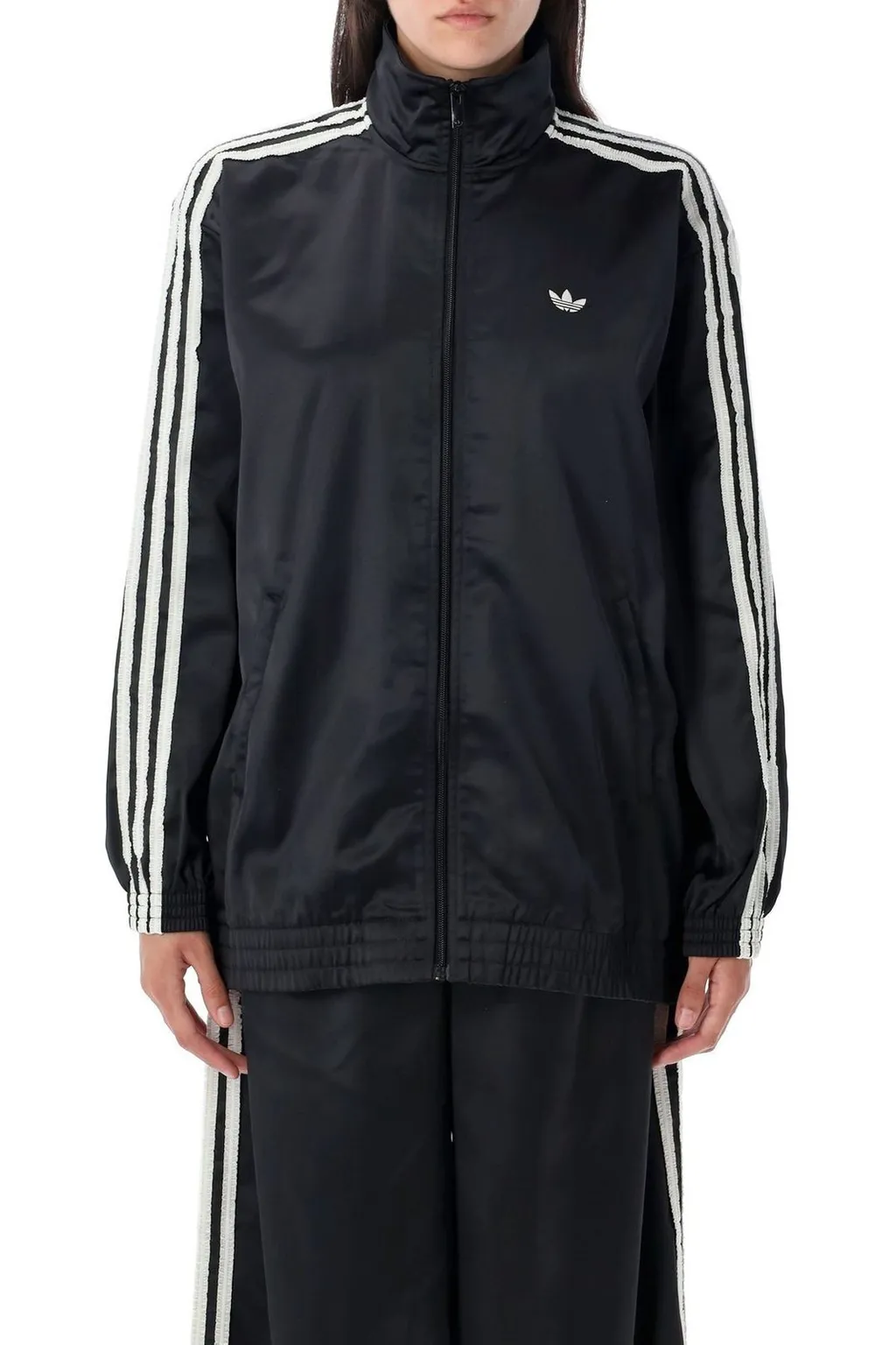 Ruffle 3-Stripes Satin Firebird Track Top