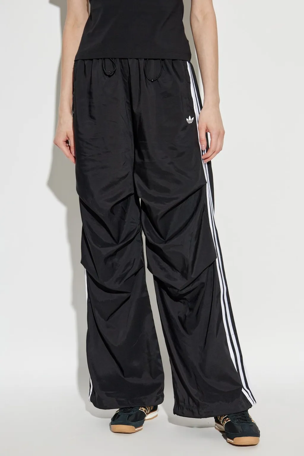 Ruched-Leg Drawstring Sweatpants