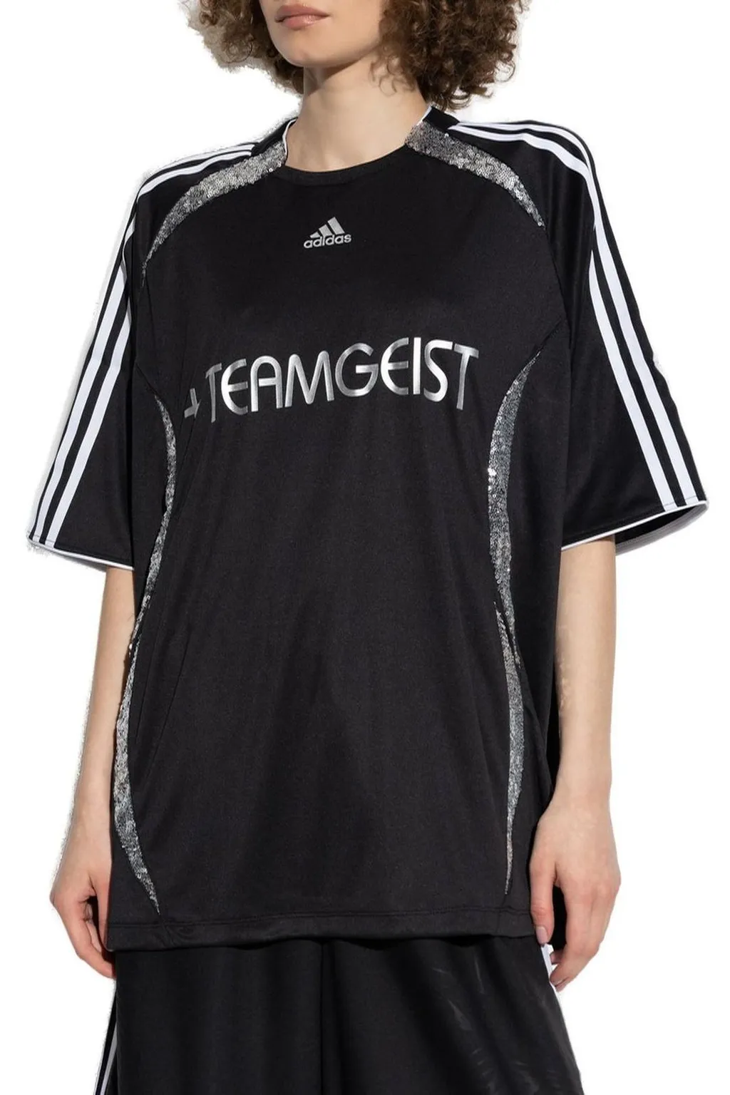 Logo Printed Sequinned Crewneck T-Shirt