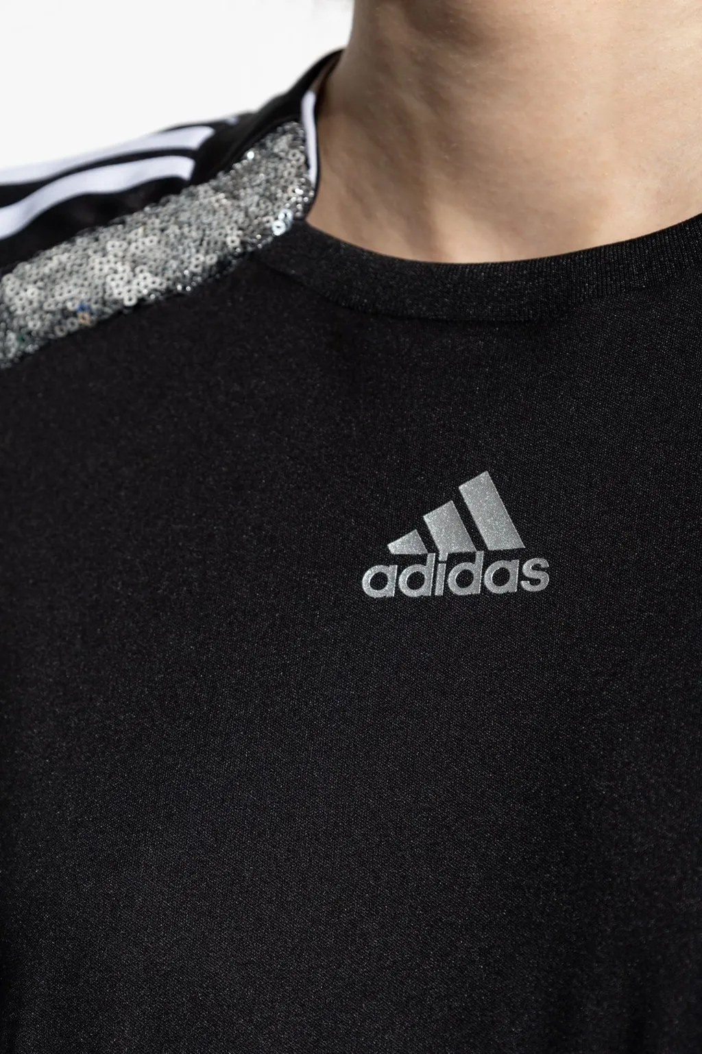 Logo Printed Sequinned Crewneck T-Shirt