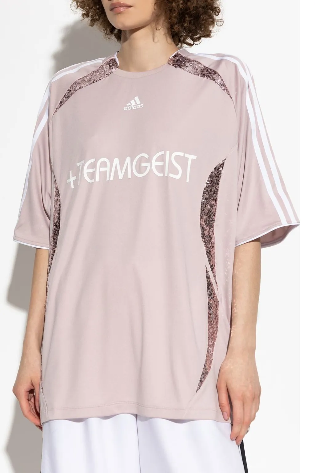 Logo Printed Sequinned Crewneck T-Shirt