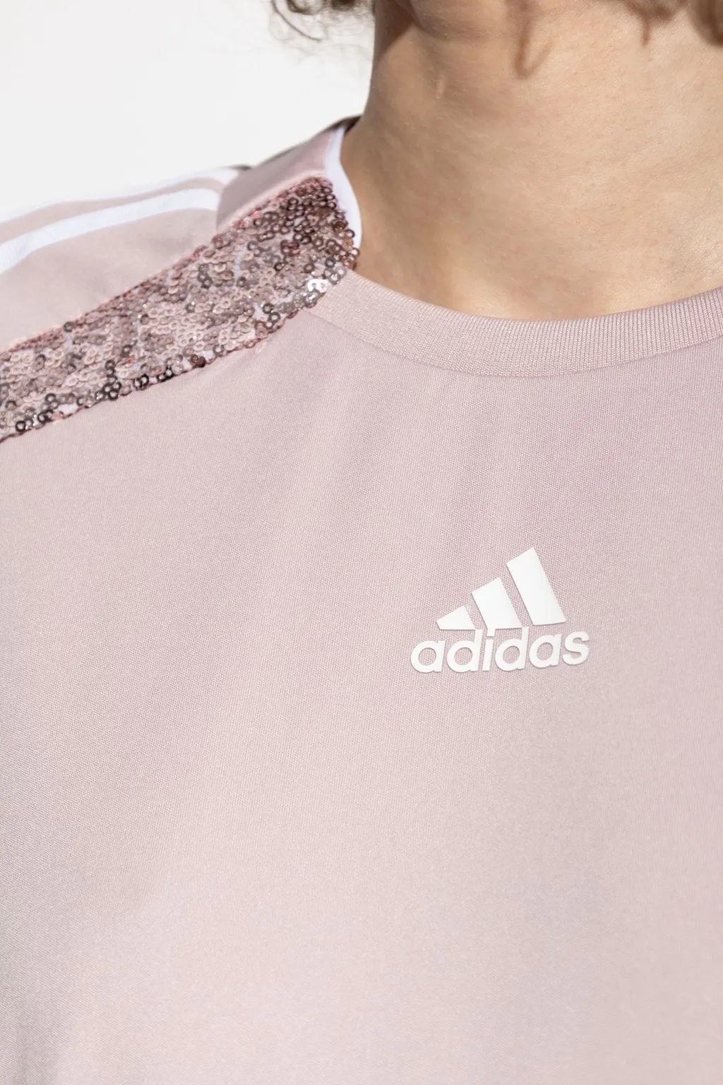Logo Printed Sequinned Crewneck T-Shirt