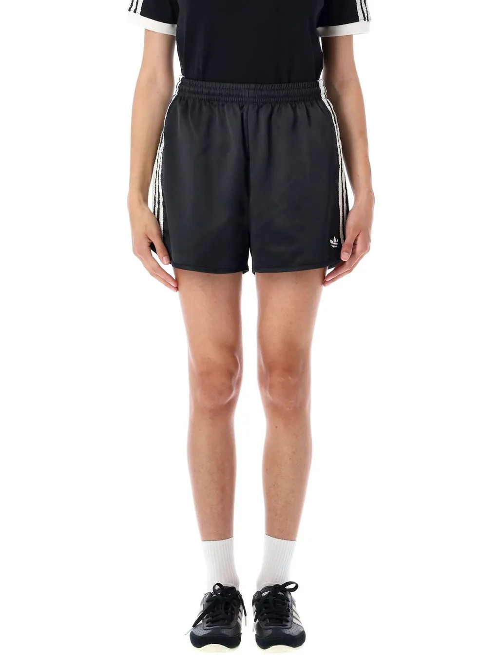 Ruffle 3-Stripes Satin Shorts