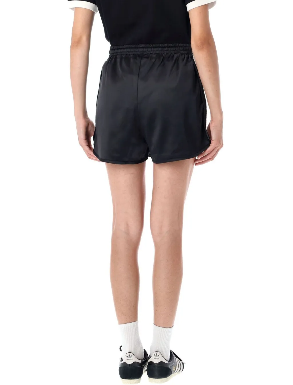 Ruffle 3-Stripes Satin Shorts