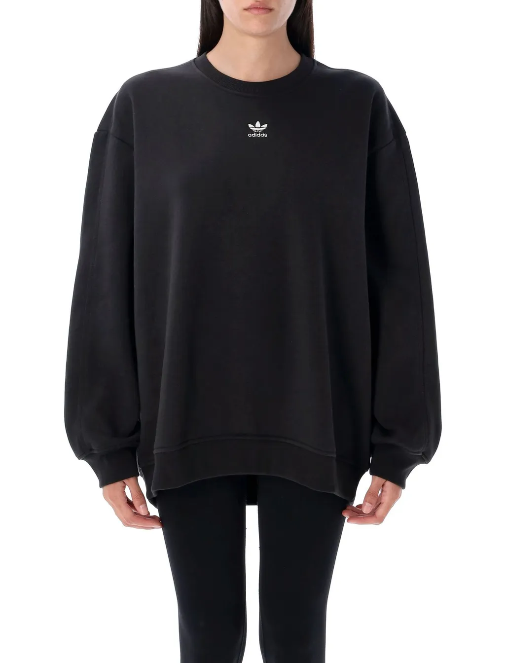 Essentials Fleece Long Oversized Crew Sweatshirt