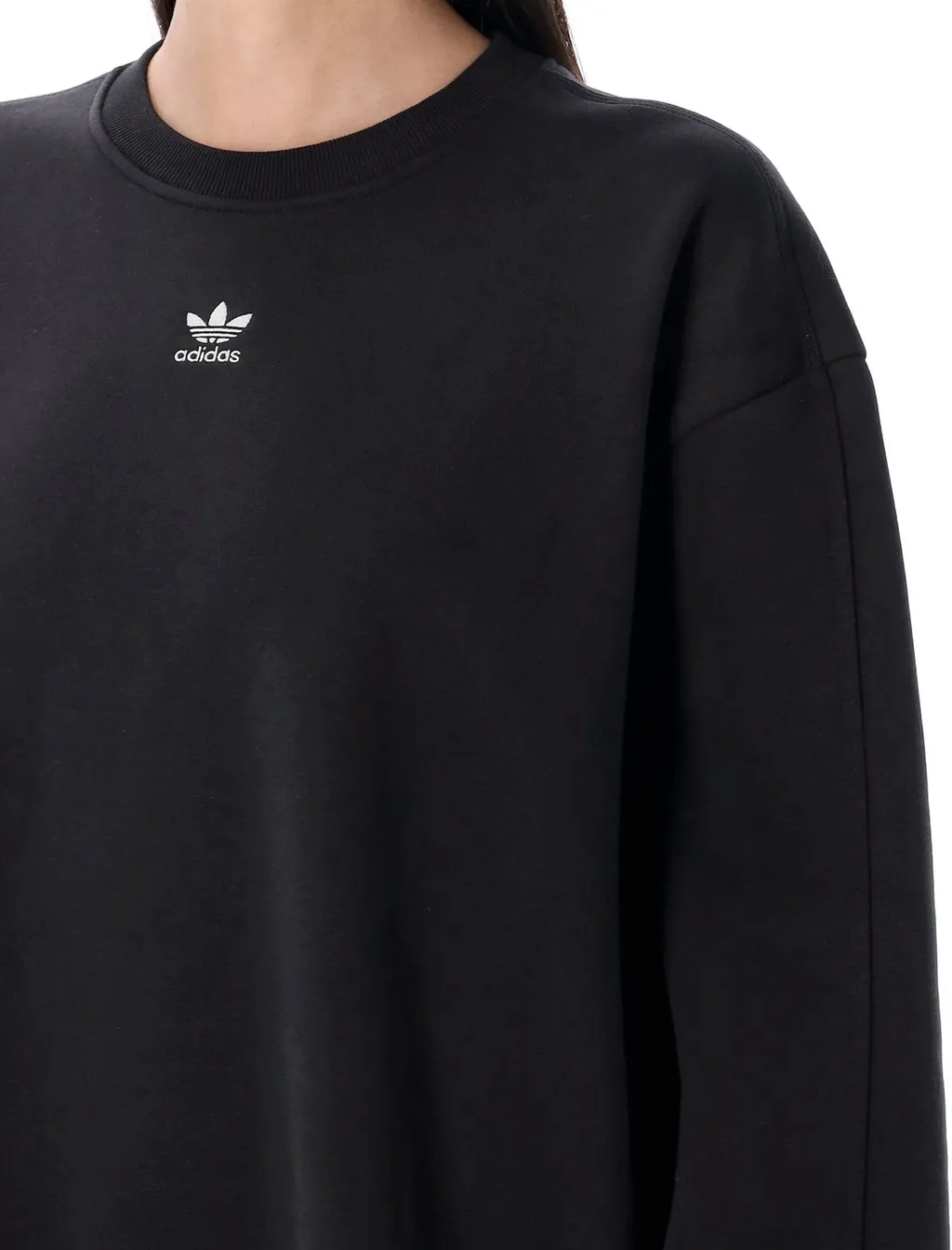 Essentials Fleece Long Oversized Crew Sweatshirt