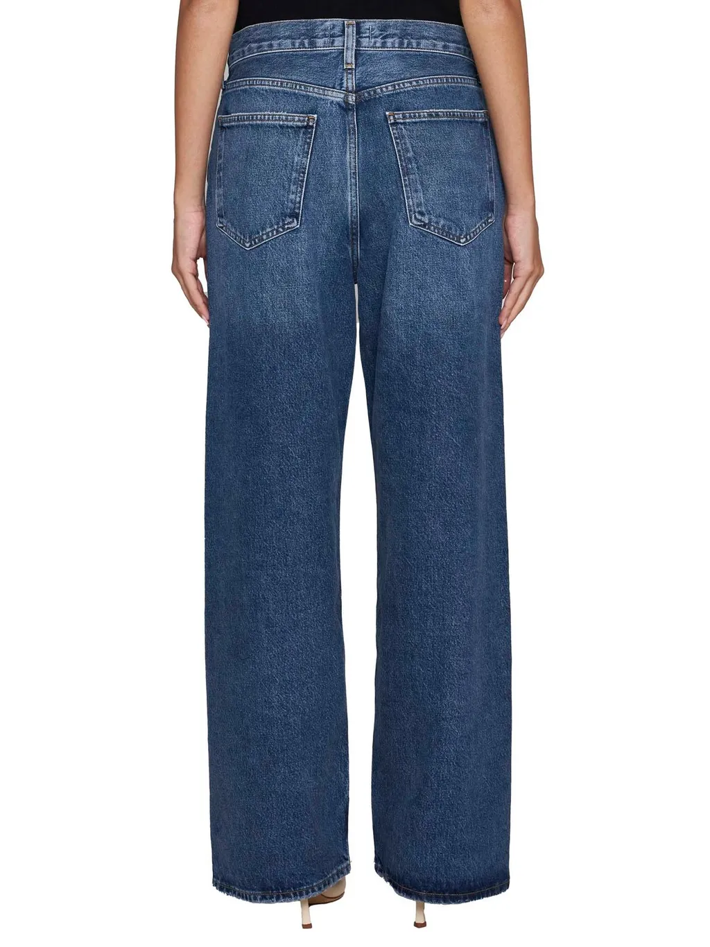 Logo Patch Straight Leg Jeans