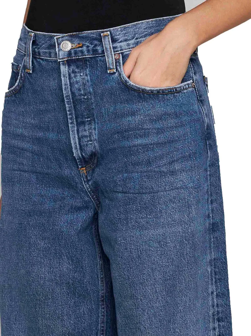 Logo Patch Straight Leg Jeans