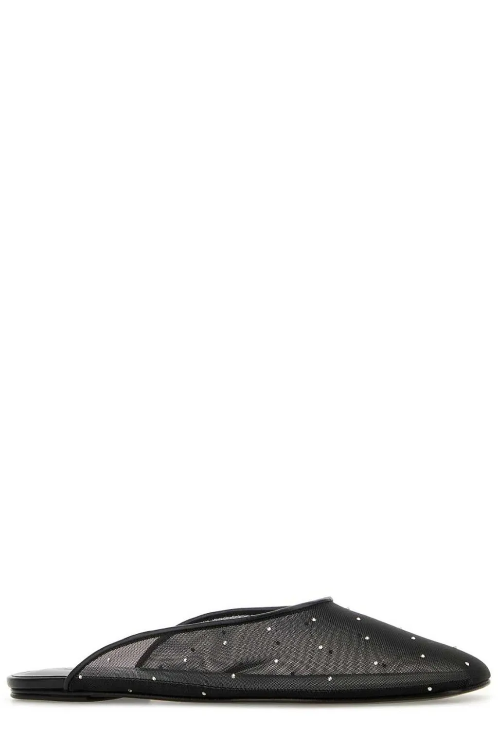 Embellished Mesh Flat Mules