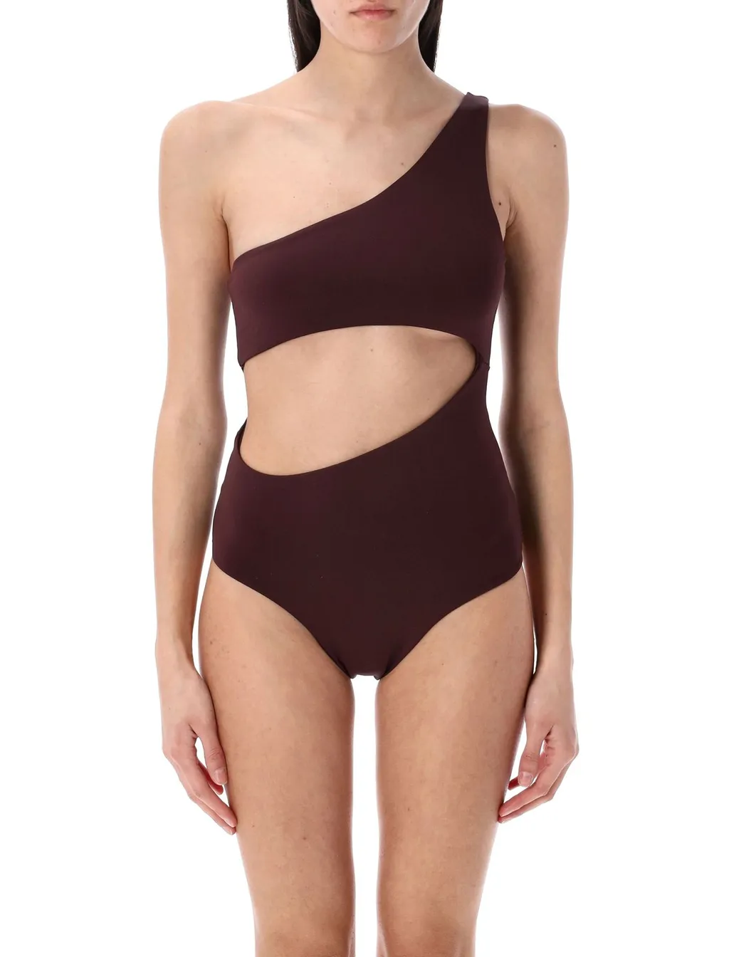 One Shoulder Cut-Out Detailed Swimsuit
