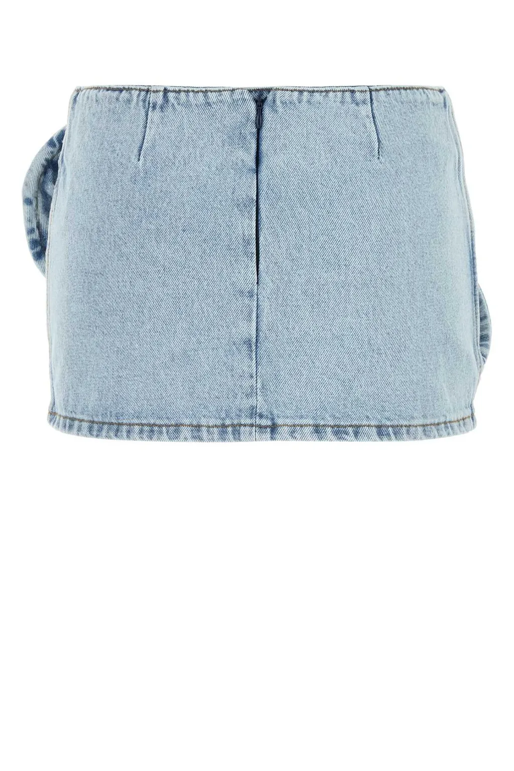 Floral Appliqué Denim Mini Skirt