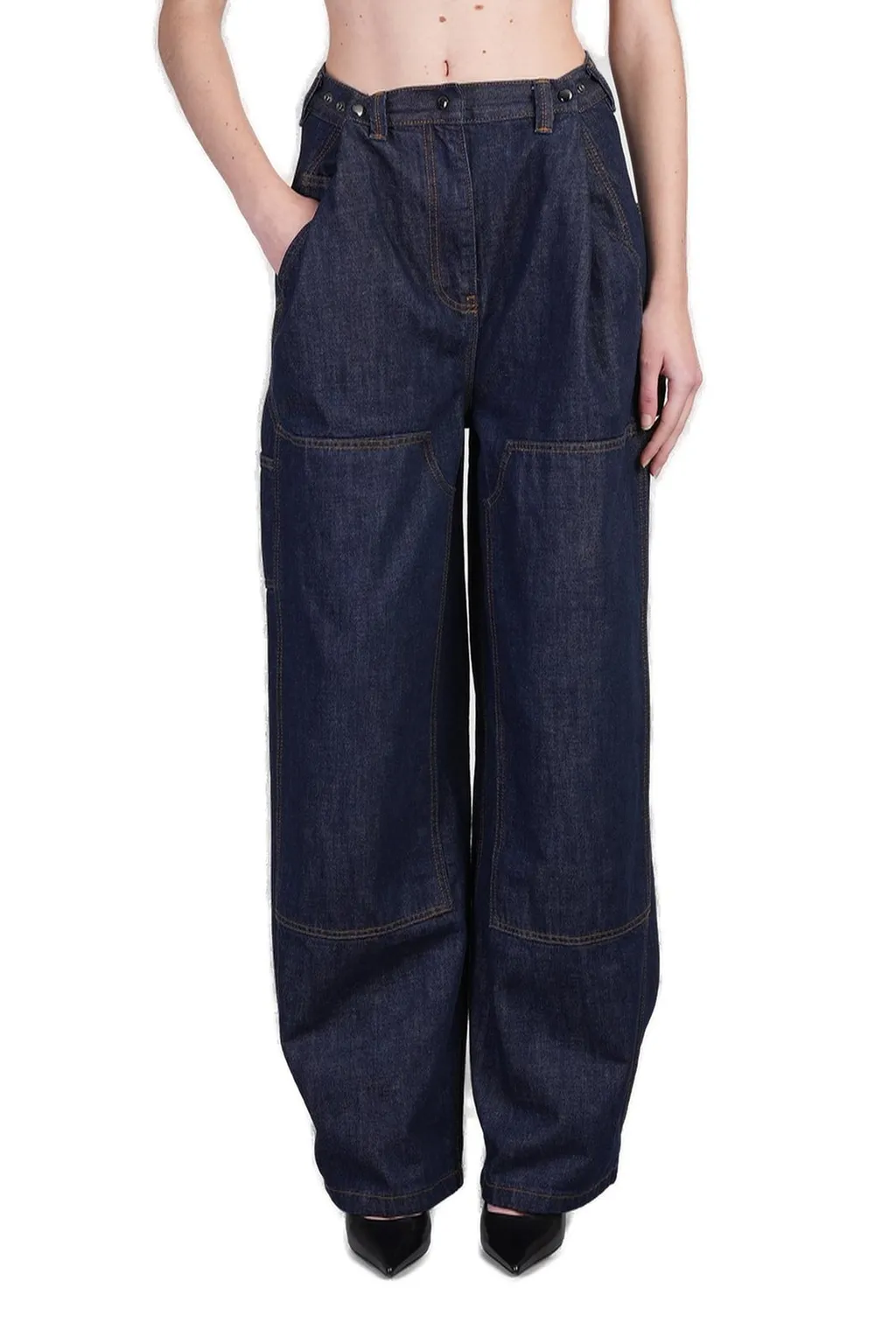 Loose Leg Industrial Denim Trousers