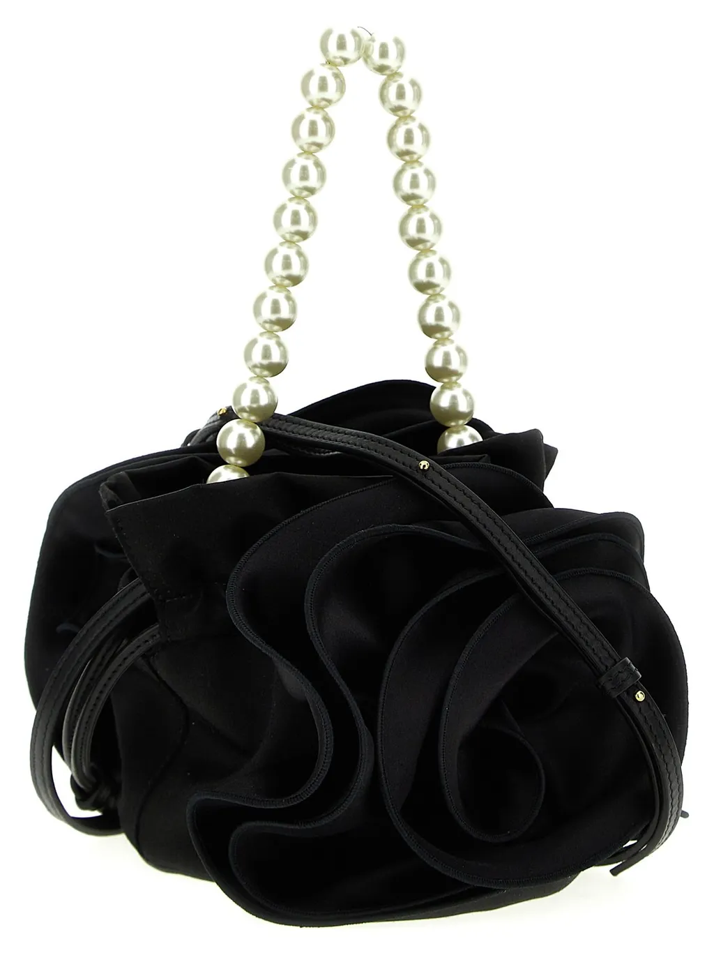 Magda Embellished-Handle Flower Bucket Bag