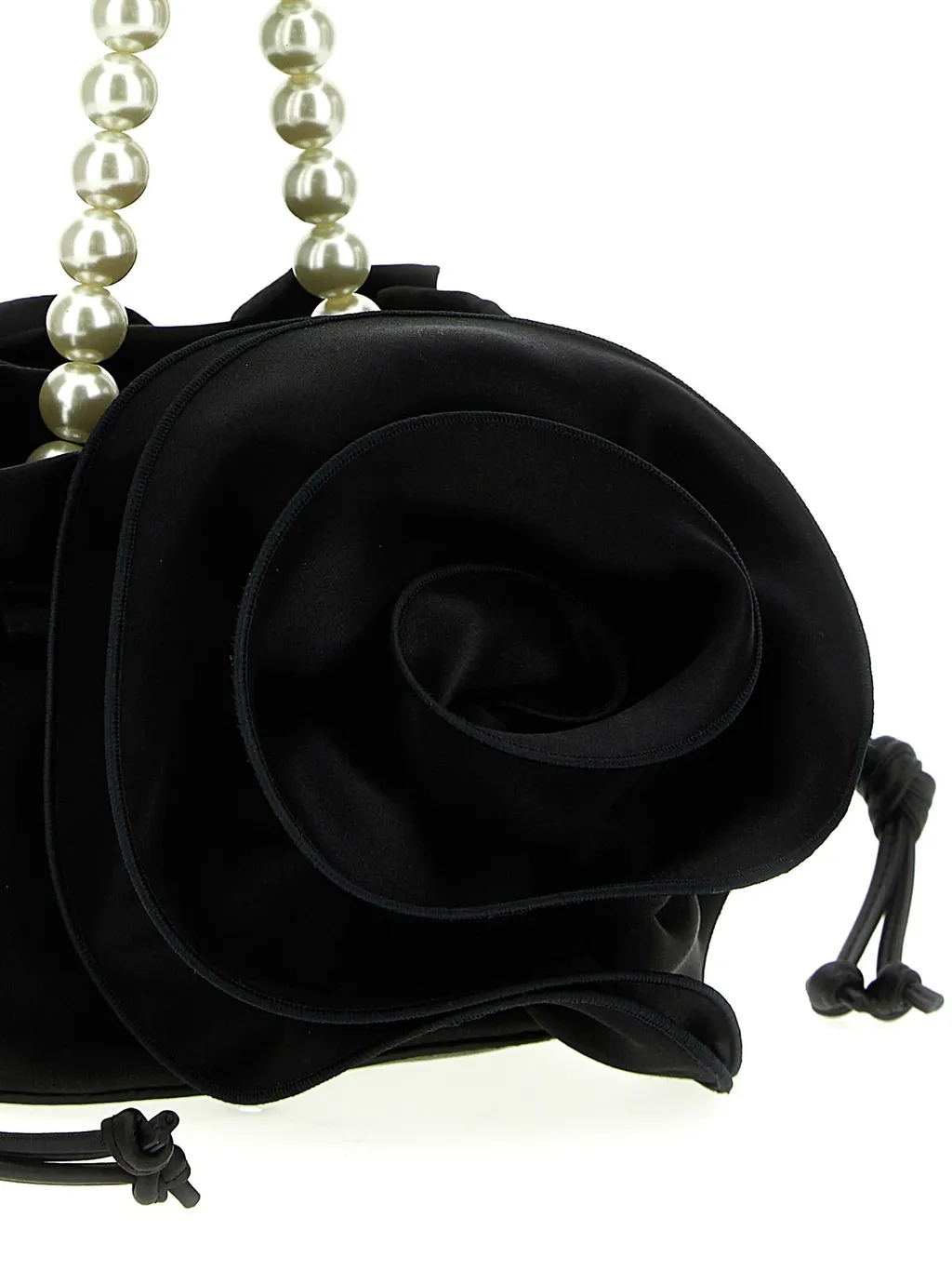 Magda Embellished-Handle Flower Bucket Bag
