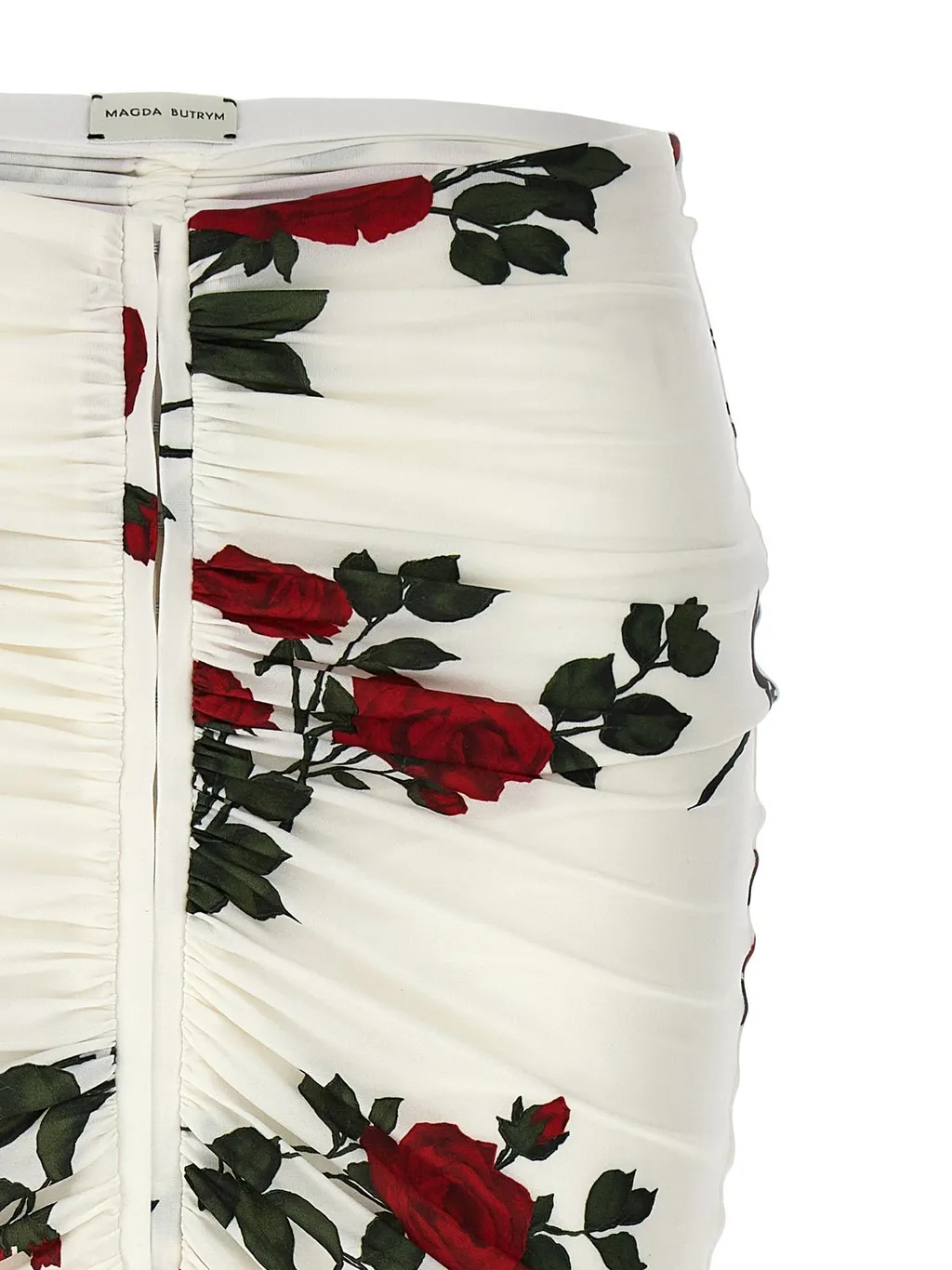 Floral Printed Ruched Midi Skirt