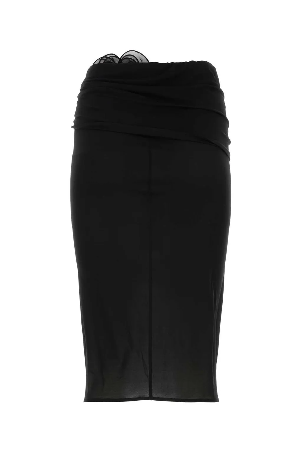 Floral-Appliqué Straight Hem Pencil Skirt