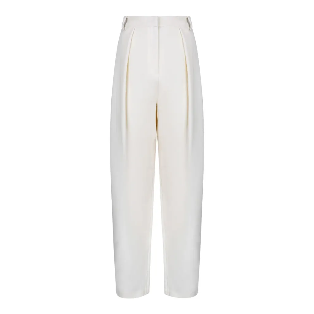 Pleated Straight-Leg Trousers