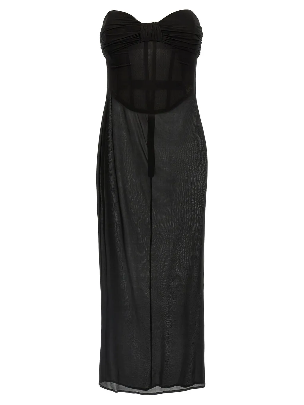 Strapless Bustier Midi Dress