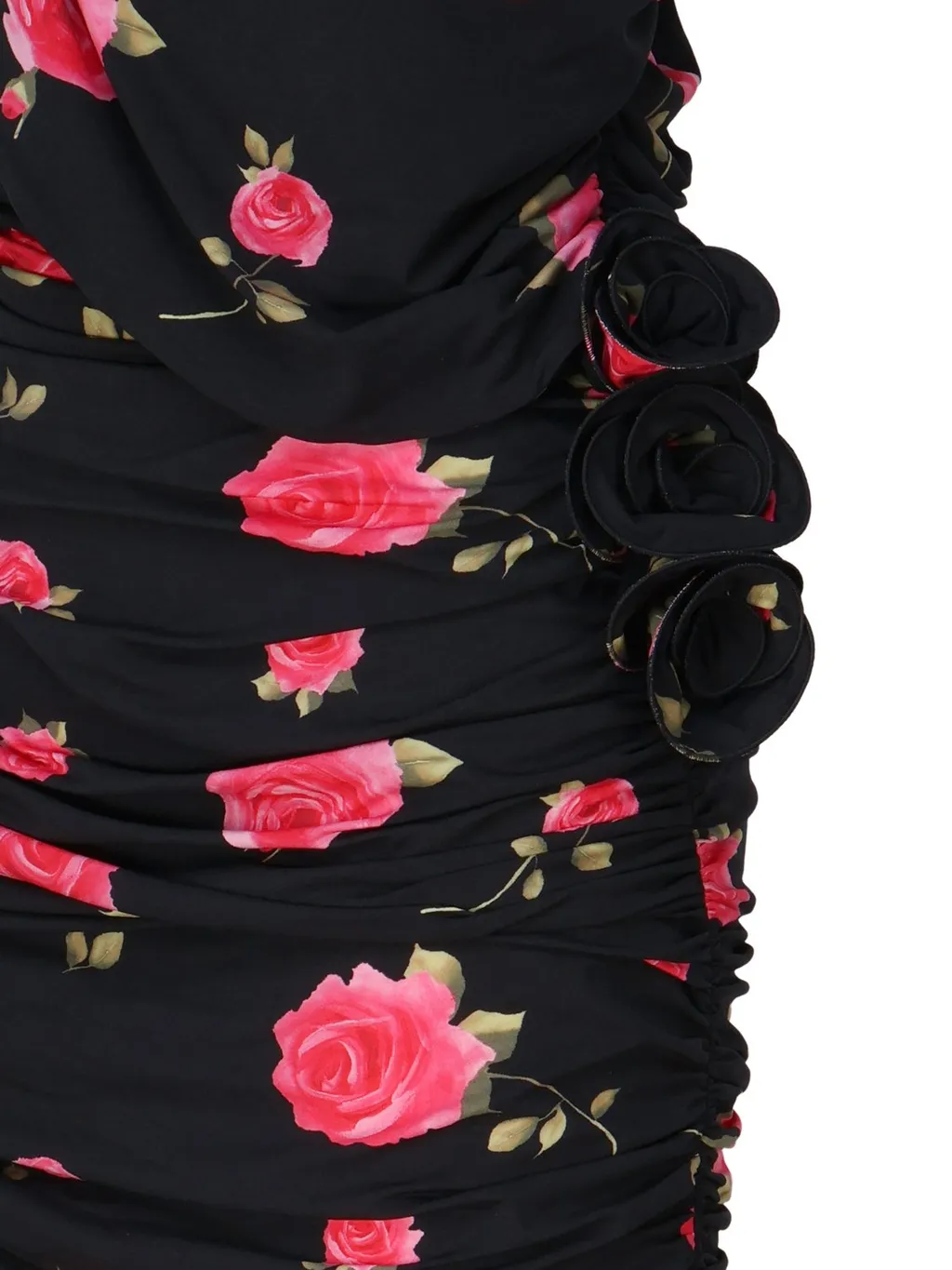 Rose-Print Stretch Mini Dress