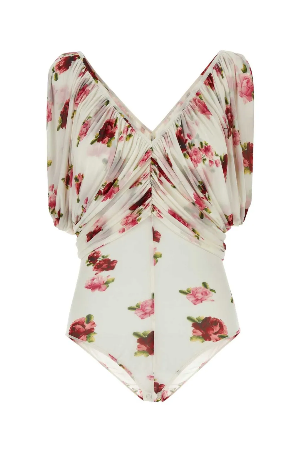 Ruched V Neck Bodysuit
