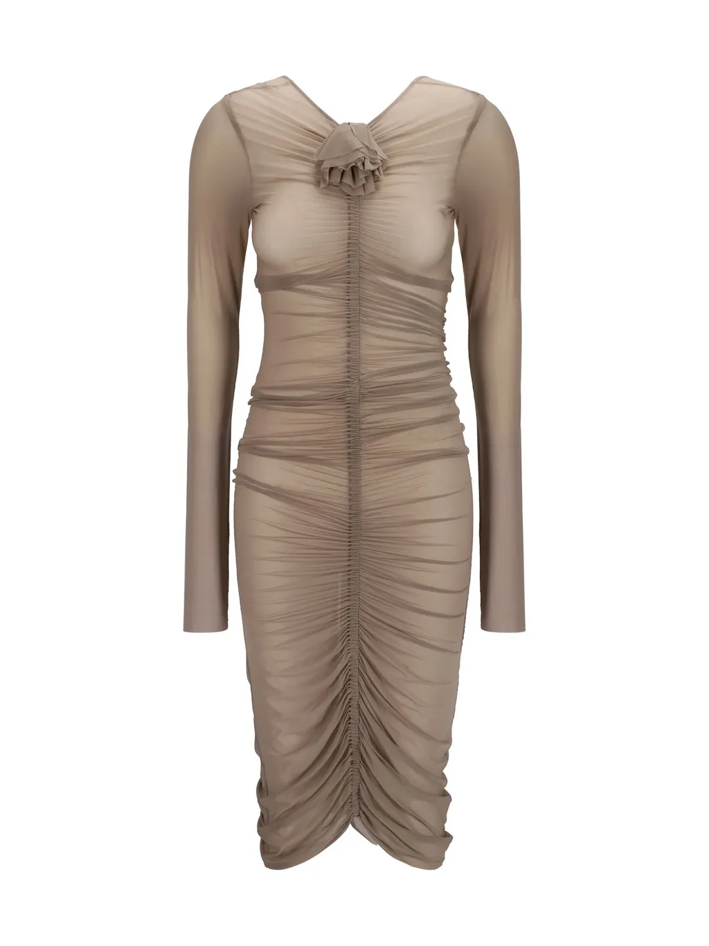 Gathered Jersey Midi Dress