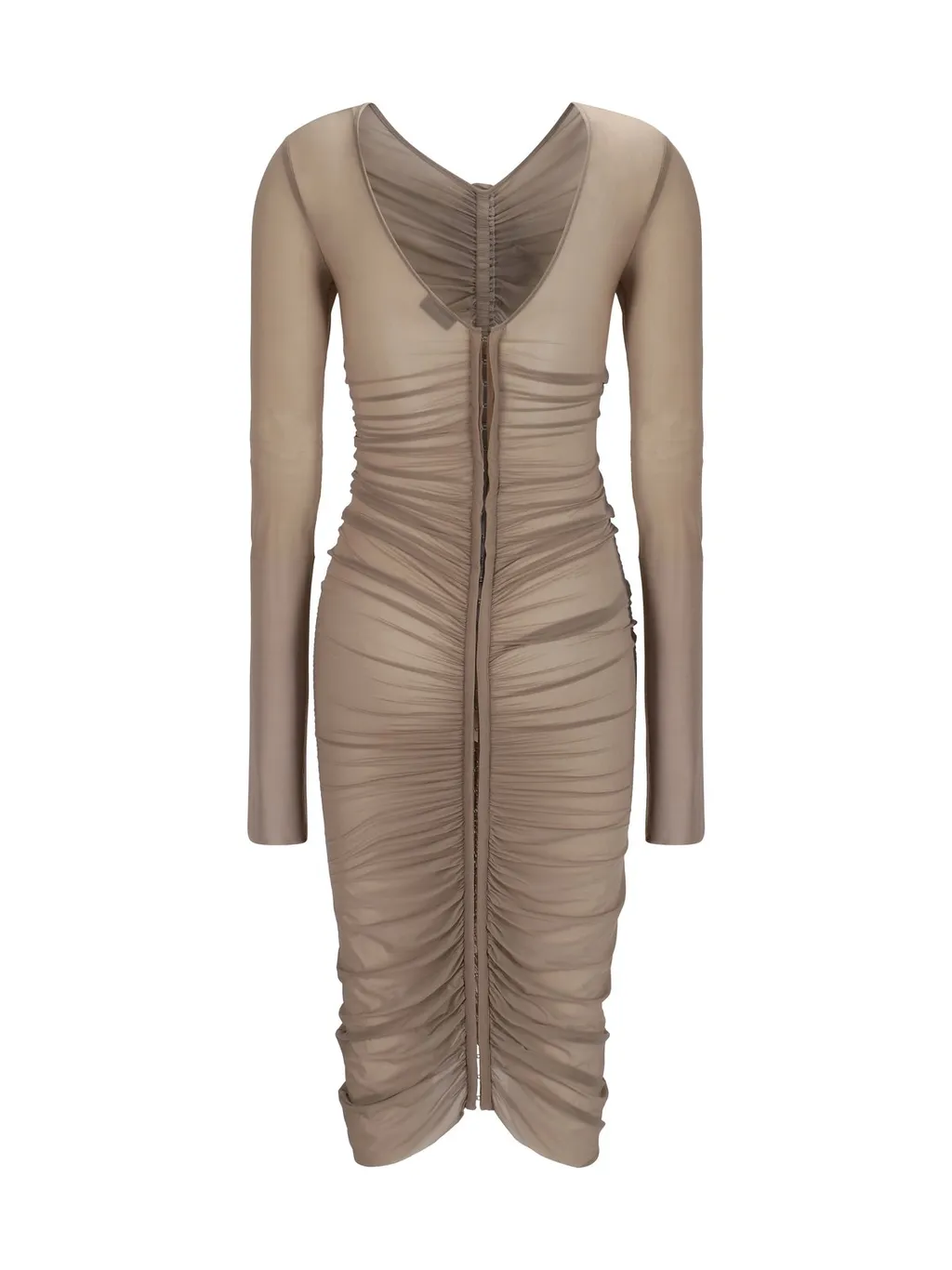 Gathered Jersey Midi Dress