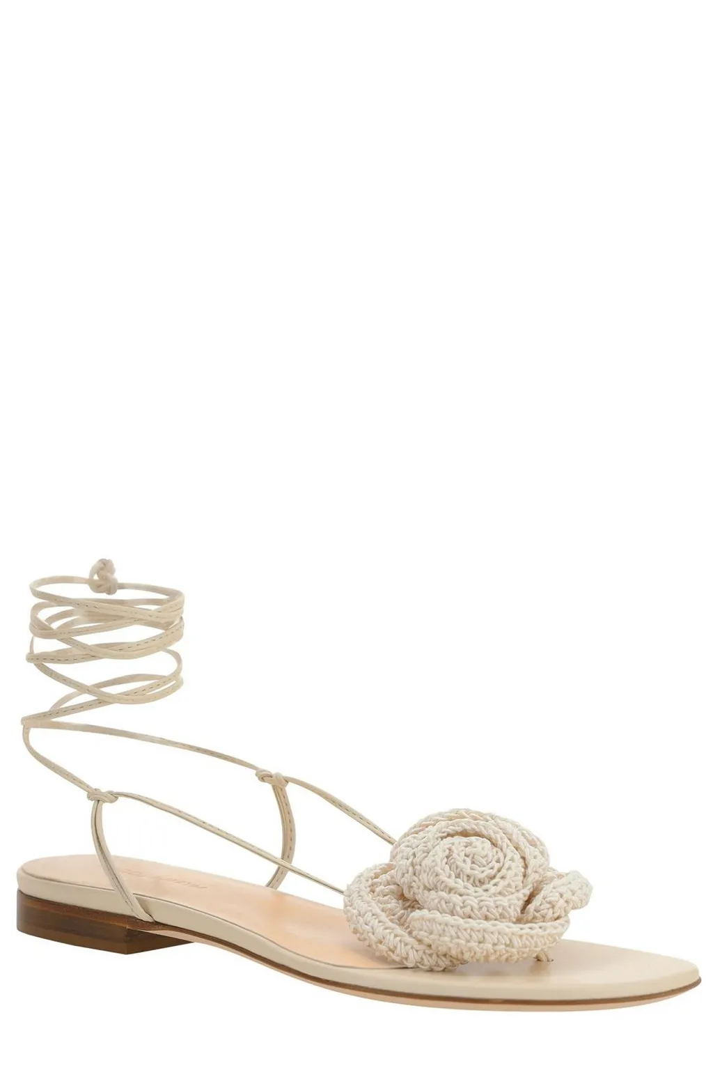 Wrap Around Flat Flower Sandals