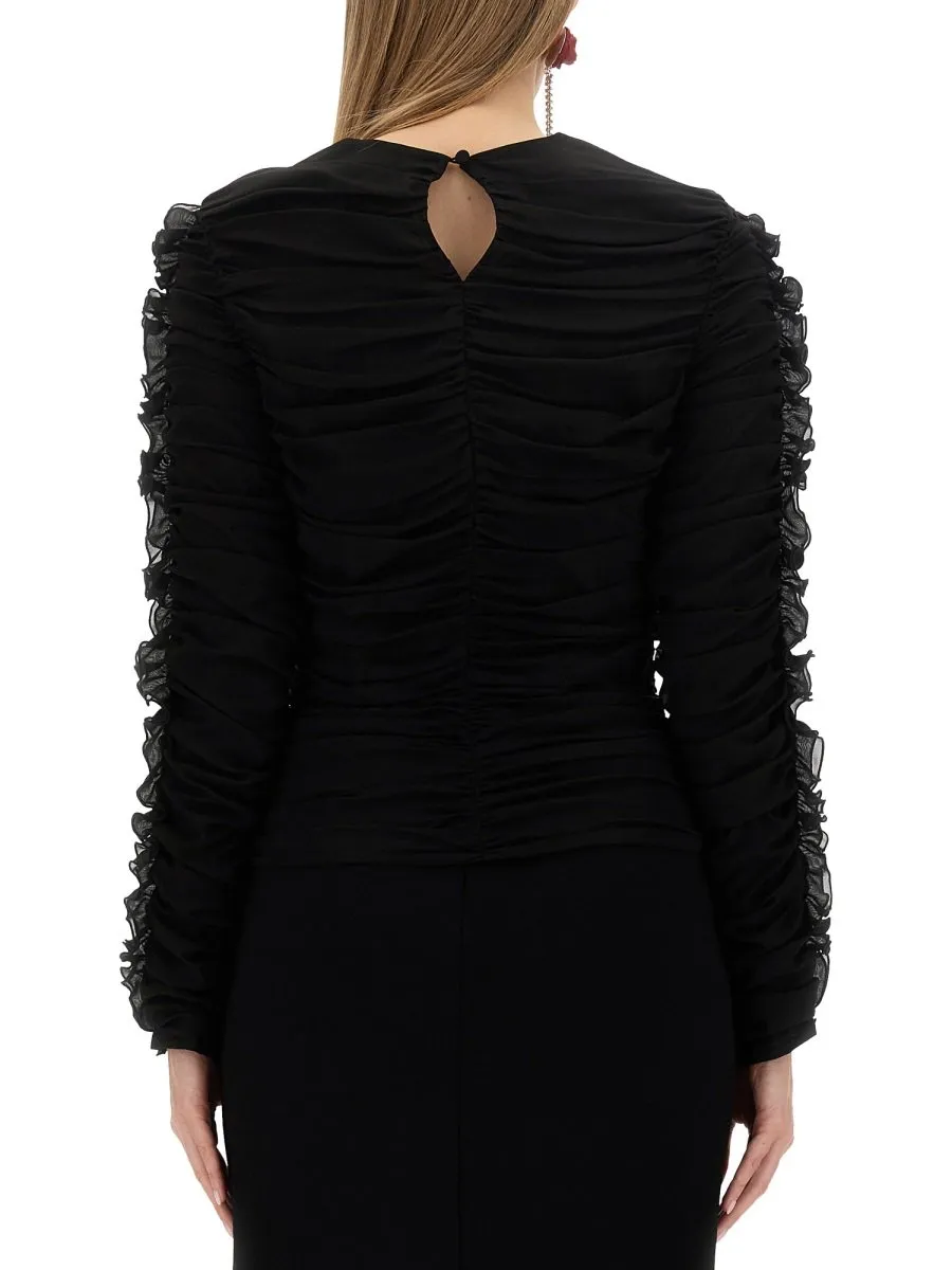 Long-Sleeved Ruched Top