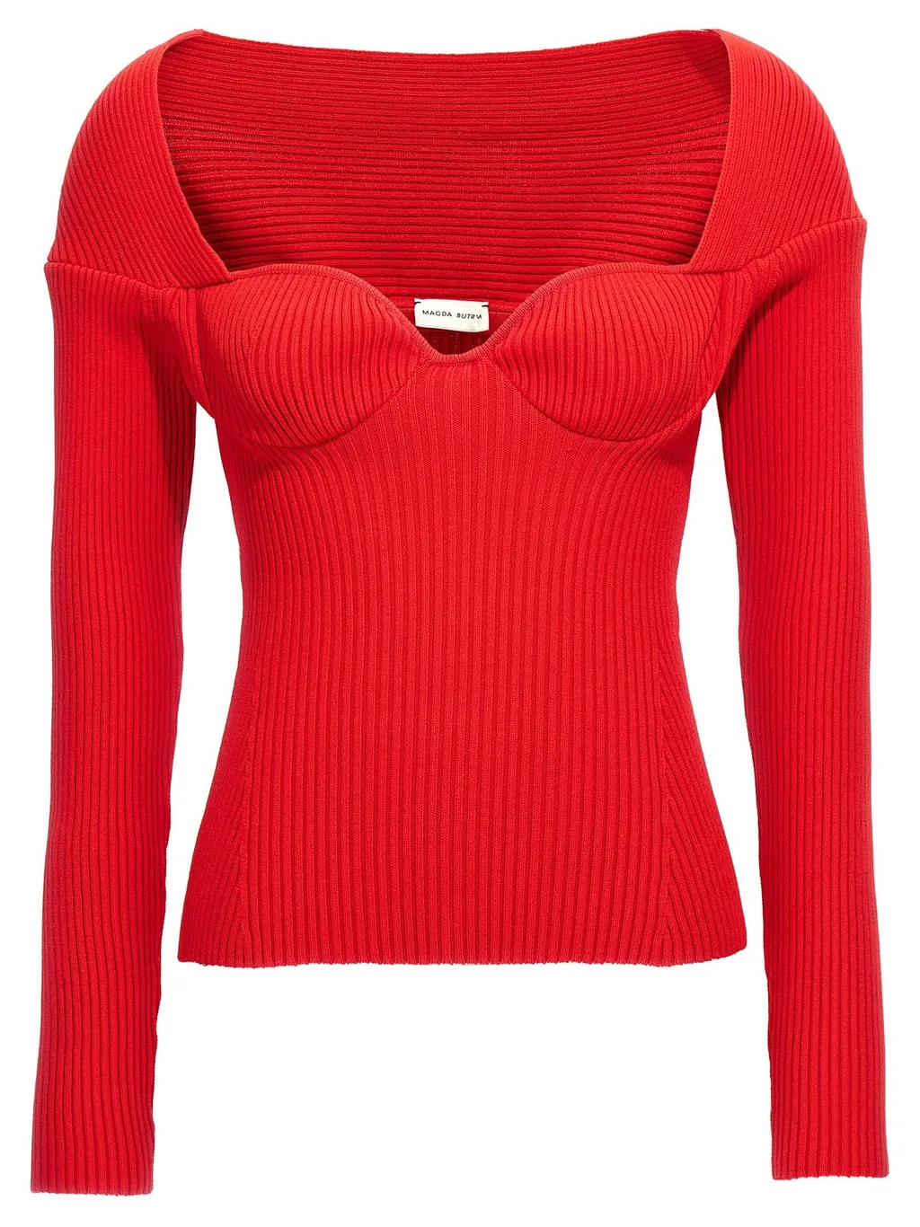 Ribbed-Knit Bustier Top
