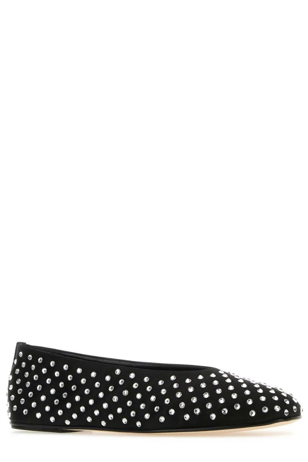 Embellished Satin Ballet Flats