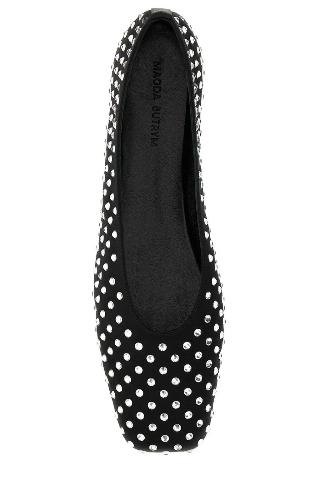 Embellished Satin Ballet Flats