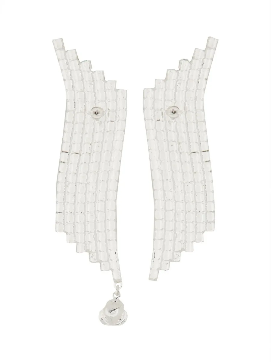 Rose Charm Embellished Wave Earrings