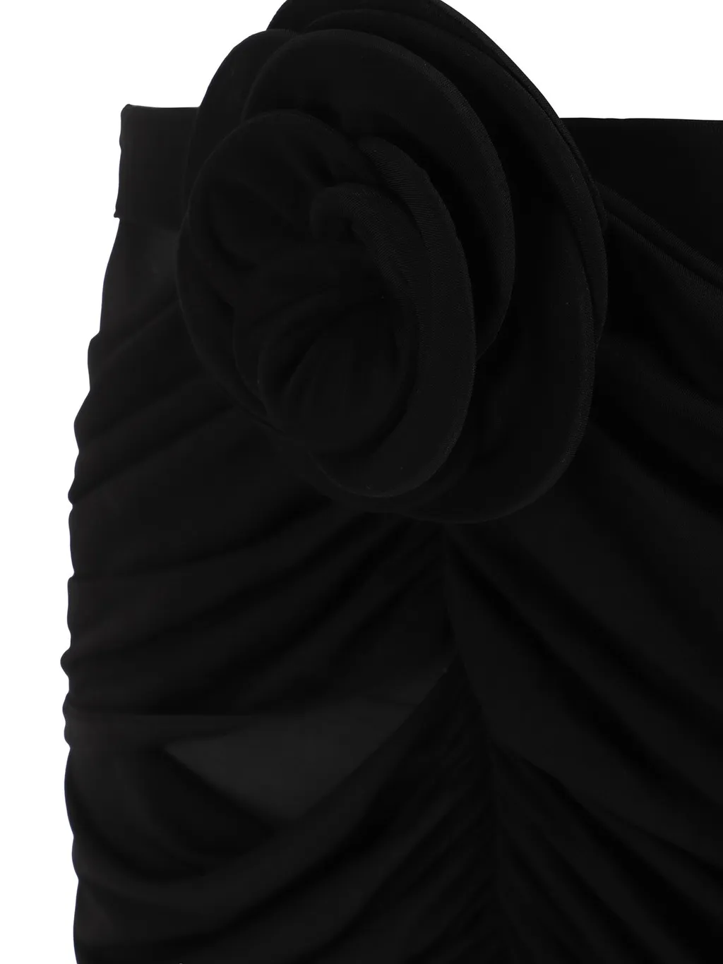 Ruched Rose Patch Midi Skirt
